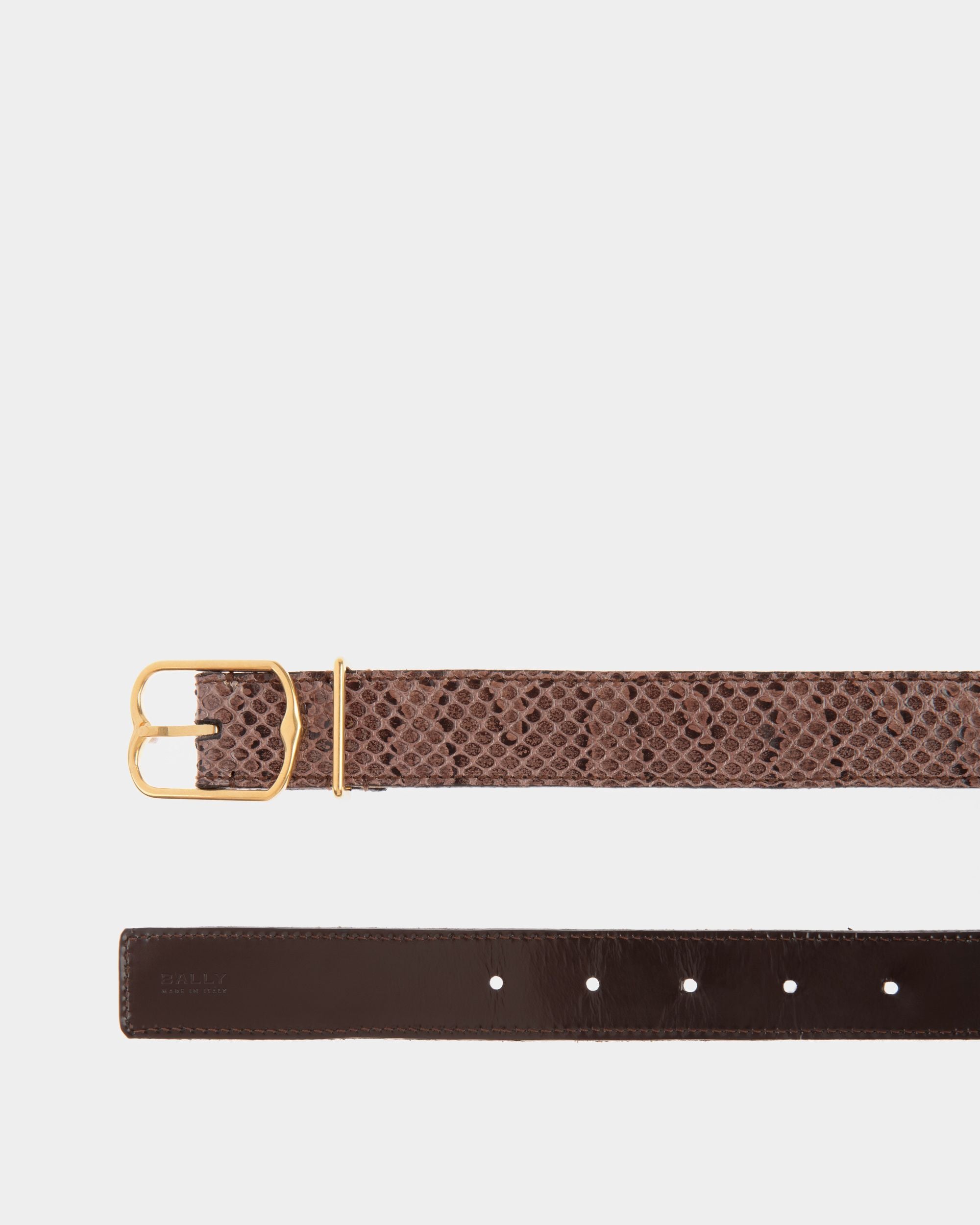 Emblem Buckle 35mm Belt In Black Leather - Men's - Bally - 02