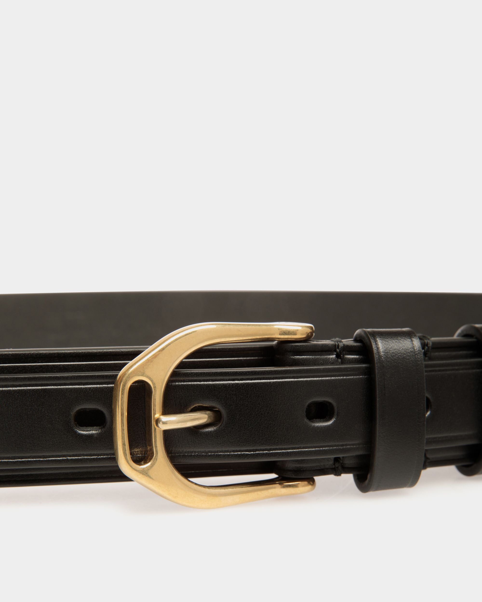 Hans 30mm Belt in Black Leather - Men's - Bally - 03