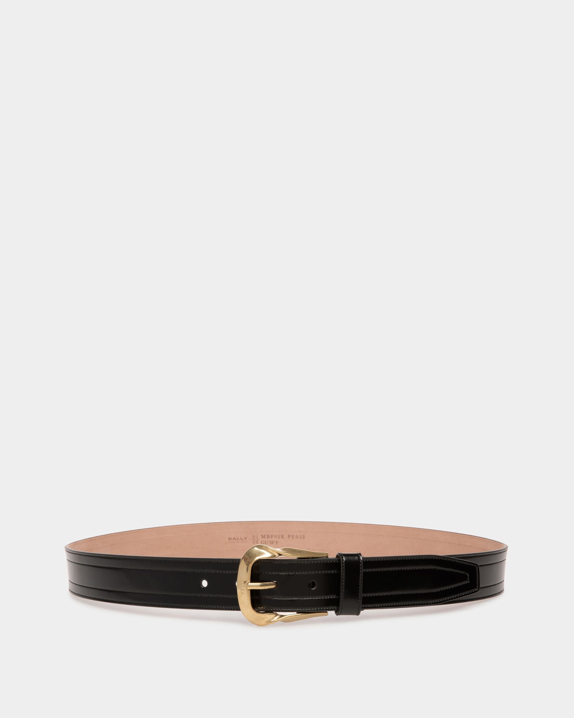 Spin 35 mm Belt in Black Leather - Men's - Bally - 01