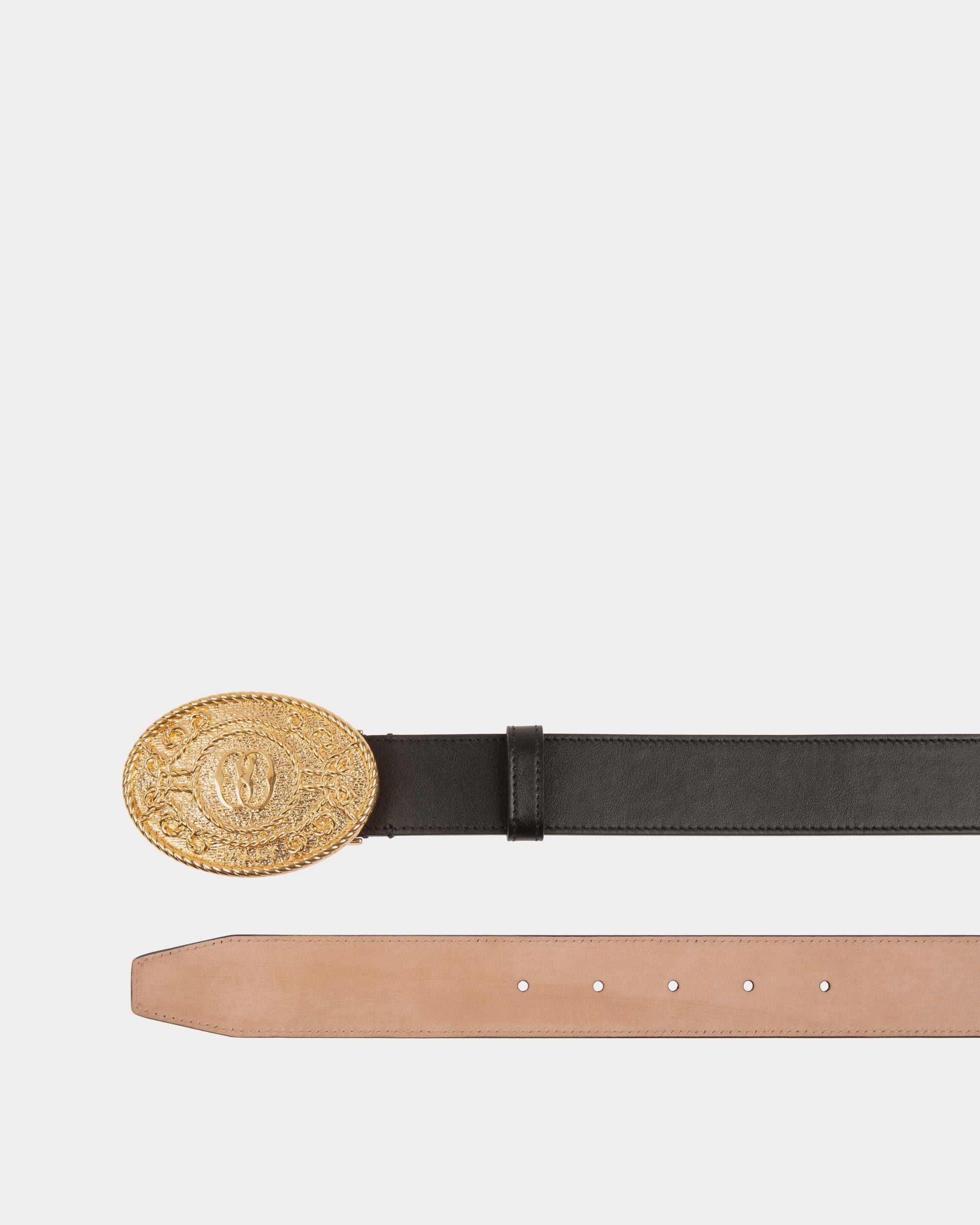 Mountain 35mm Belt in Black Leather - Men's - Bally - 02