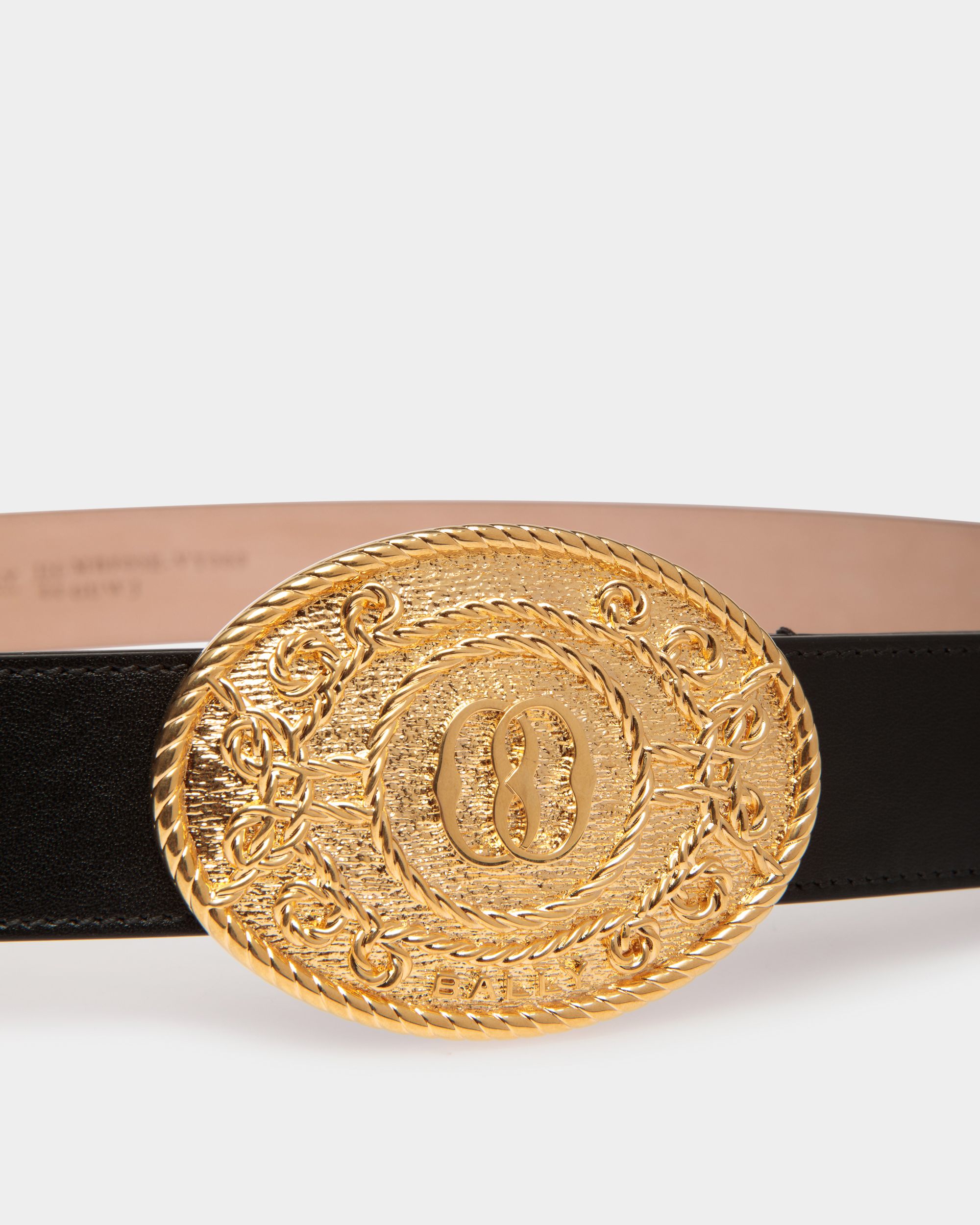 Mountain 35mm Belt in Black Leather - Men's - Bally - 03