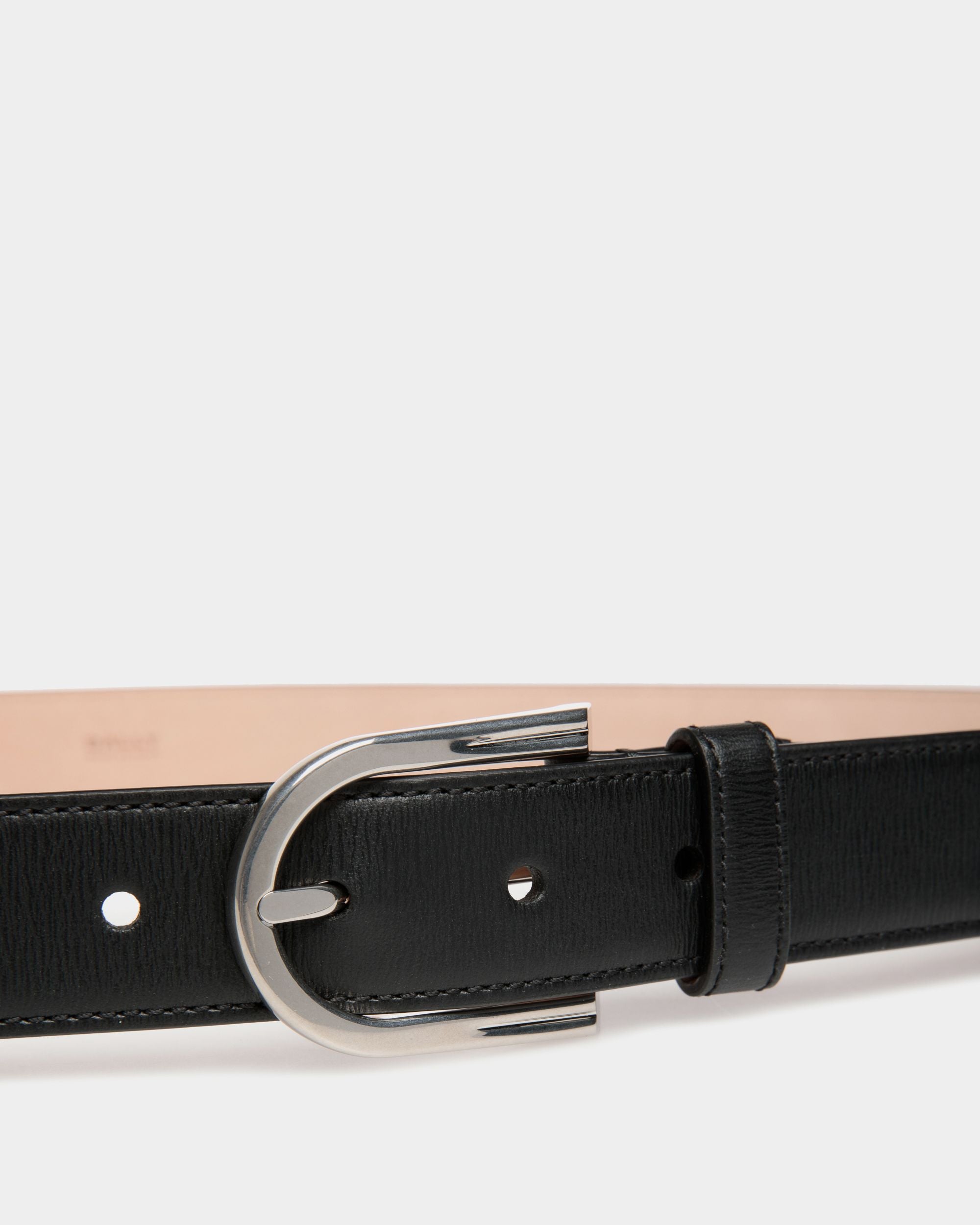 Udy 30mm Belt In Black Leather - Men's - Bally - 03