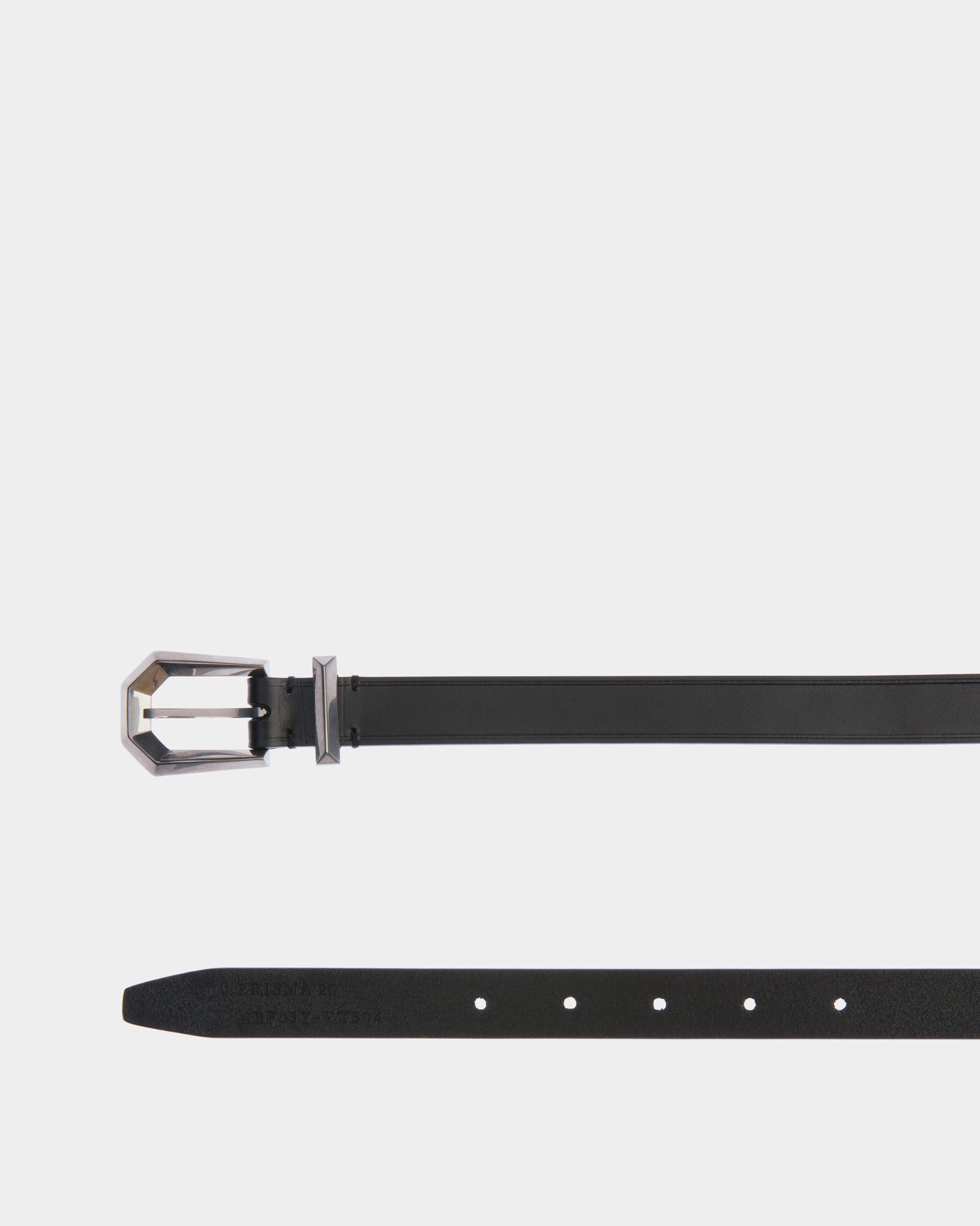 Prisma 20mm Belt in Black Leather - Men's - Bally - 02