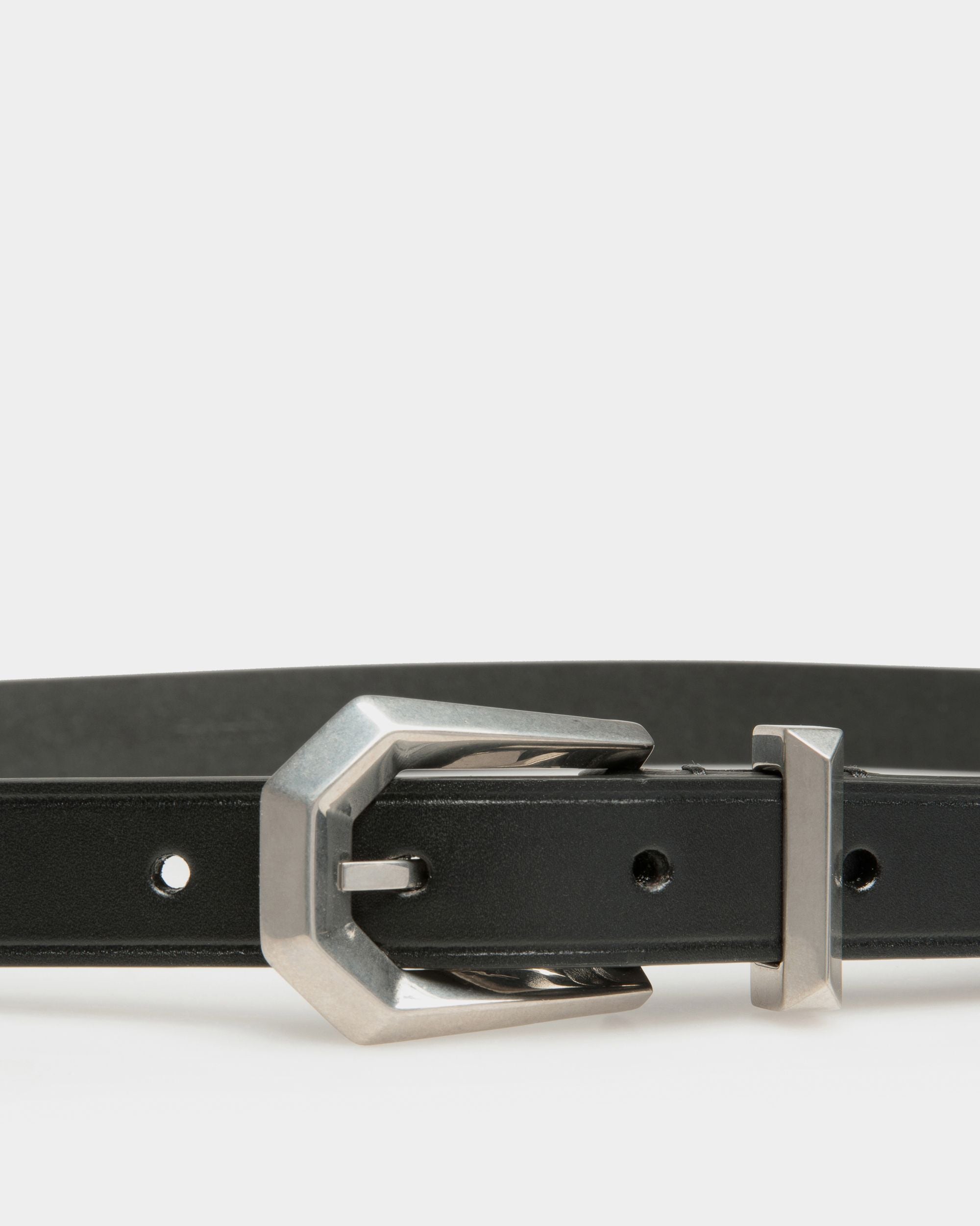 Prisma 20mm Belt in Black Leather - Men's - Bally - 03