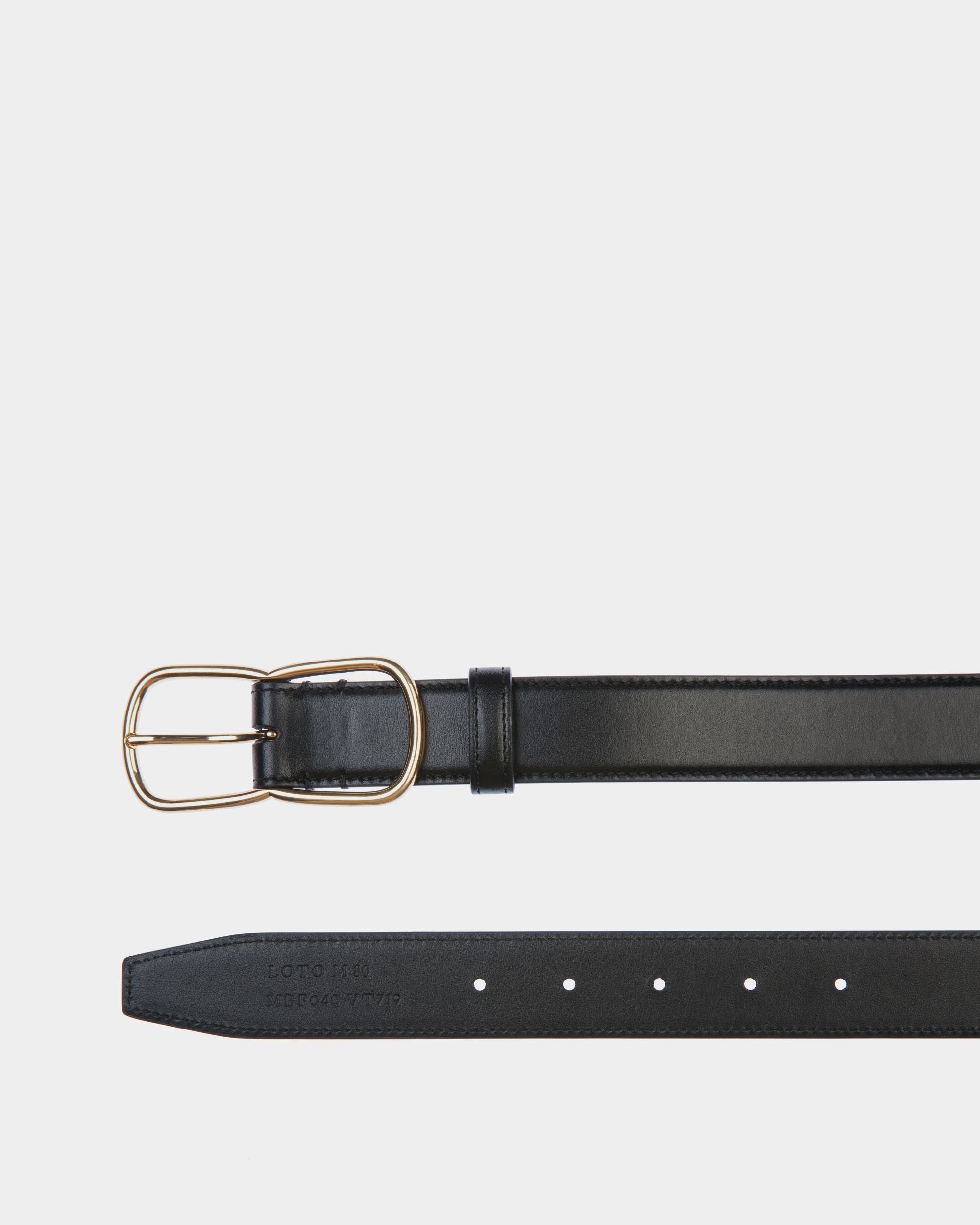 Loto 30mm Belt in Black Leather - Men's - Bally - 02