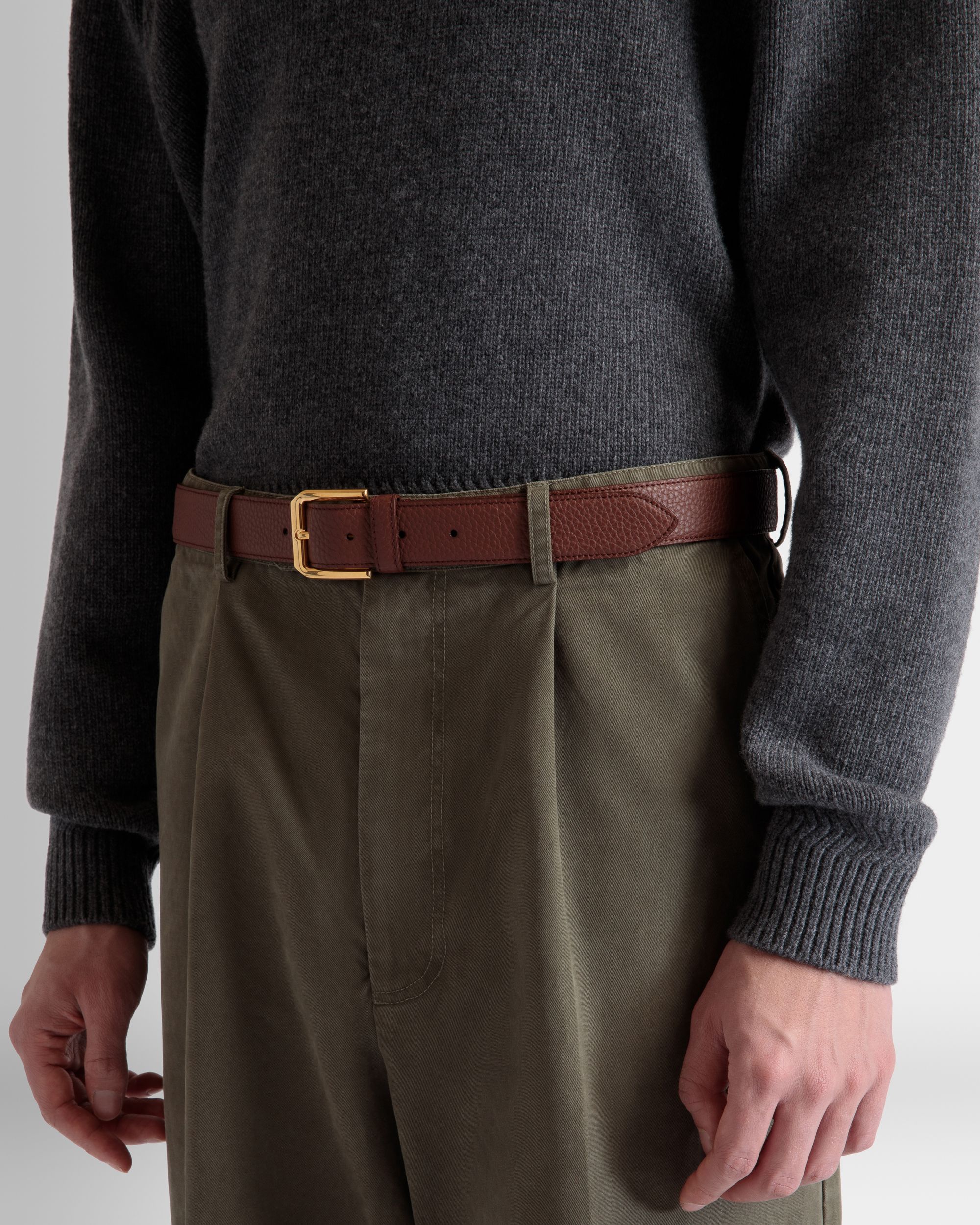 Carl 30mm Belt in Brown Leather - Men's - Bally - 04