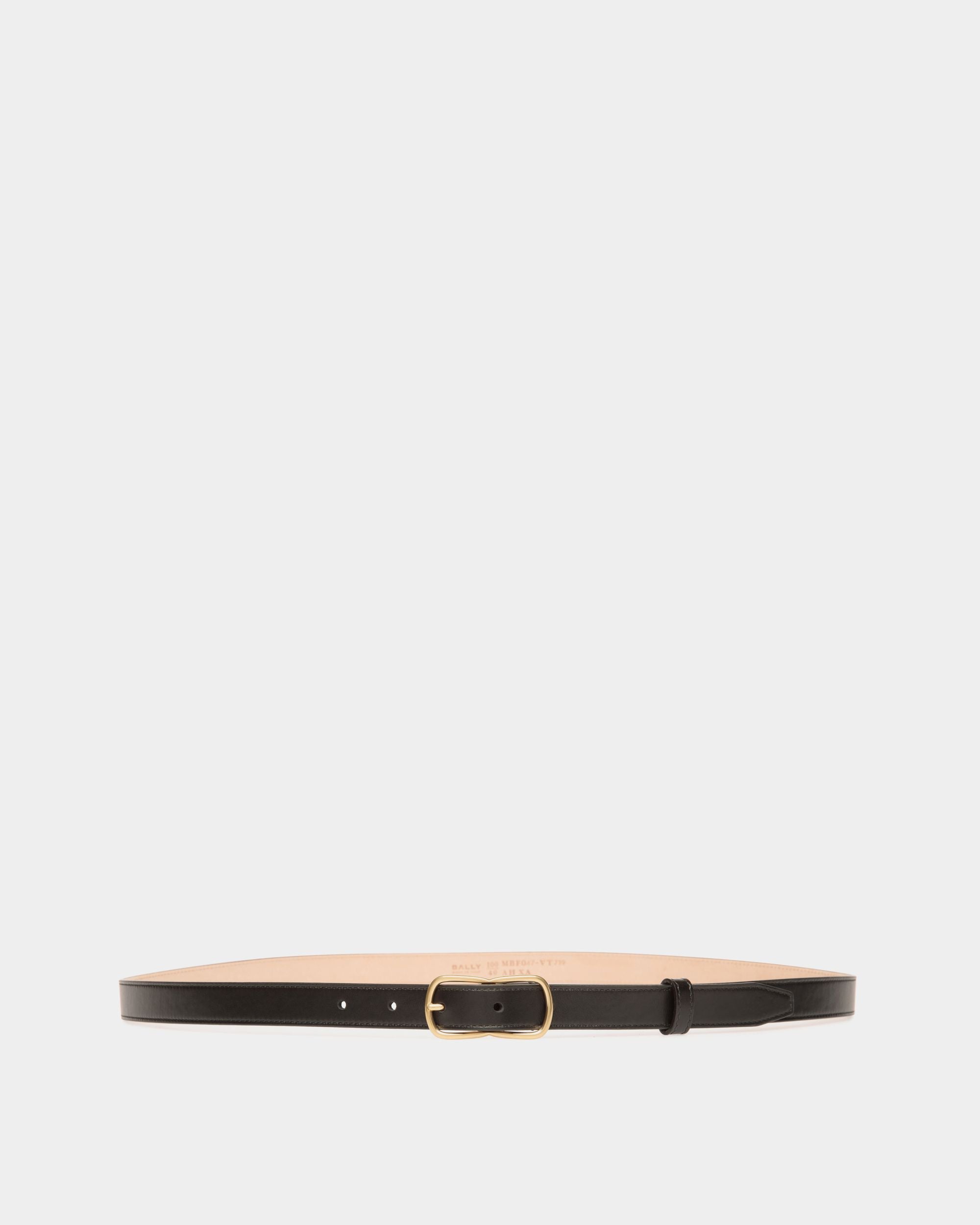 Loto 20mm Belt in Black Leather - Men's - Bally - 01