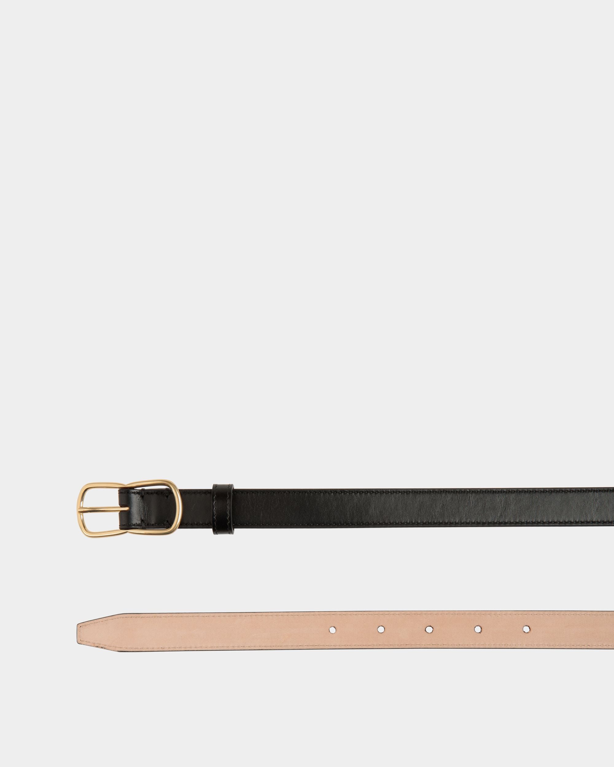 Loto 20mm Belt in Black Leather - Men's - Bally - 02