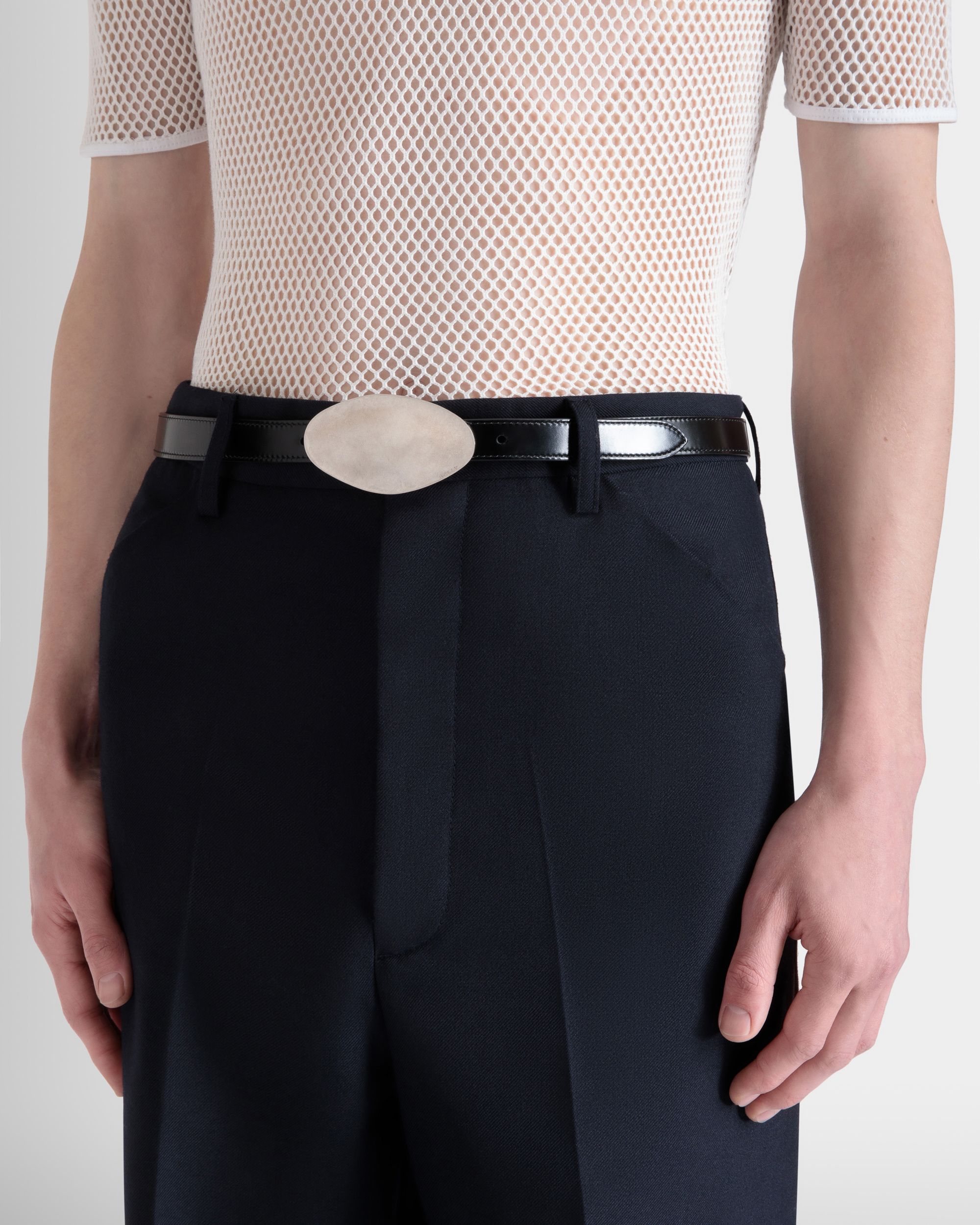 Swissness Belt in Black Leather - Men's - Bally - 04