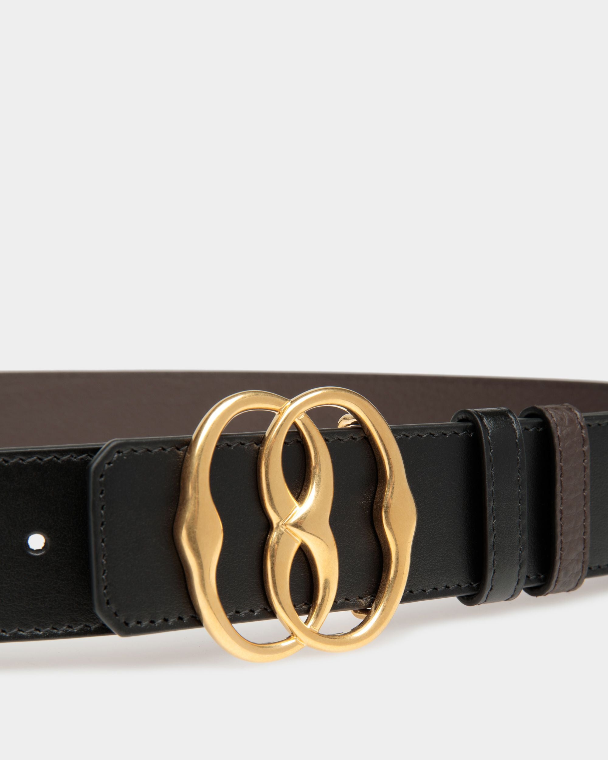Bally Iconic 35mm Belt In Brown And Black Leather - Men's - Bally - 03