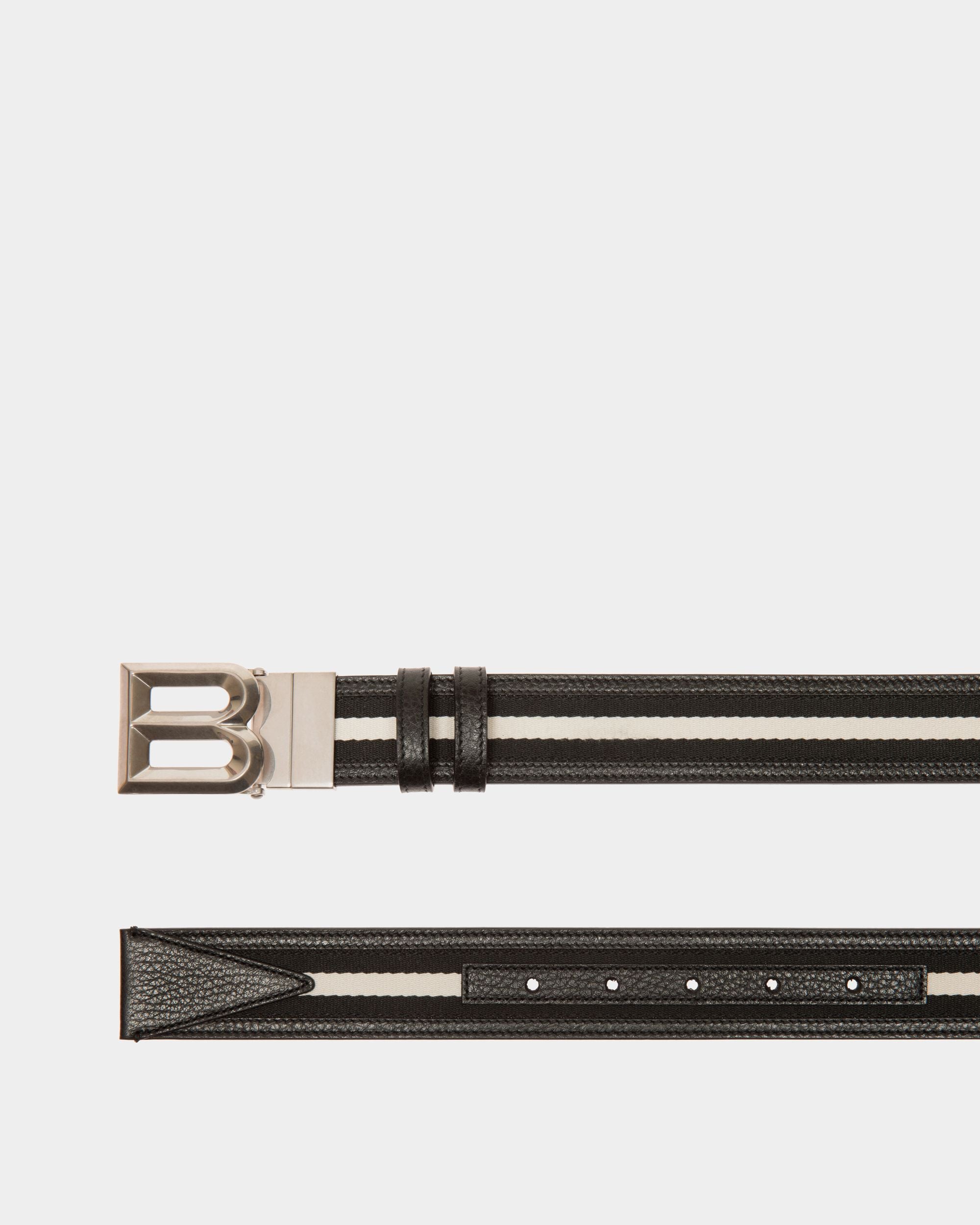 B Bold 35mm Reversible Belt in Fabric And Leather - Men's - Bally - 02