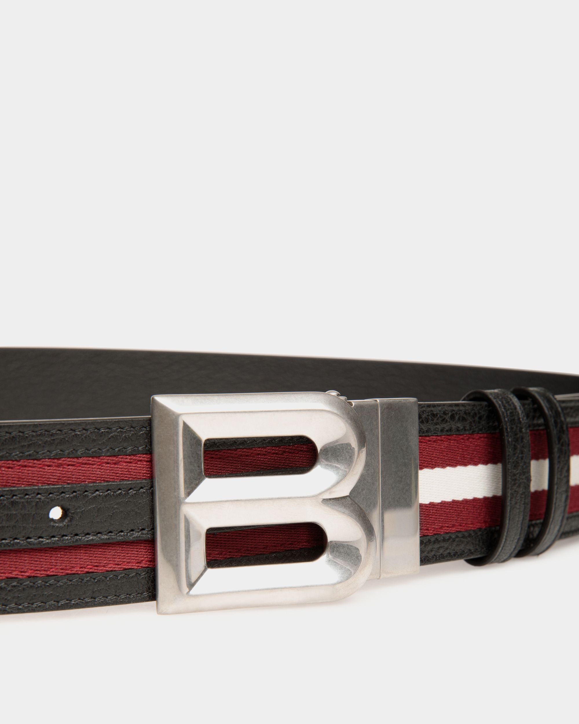 B Bold 40mm Reversible Belt in Fabric And Leather - Men's - Bally - 04