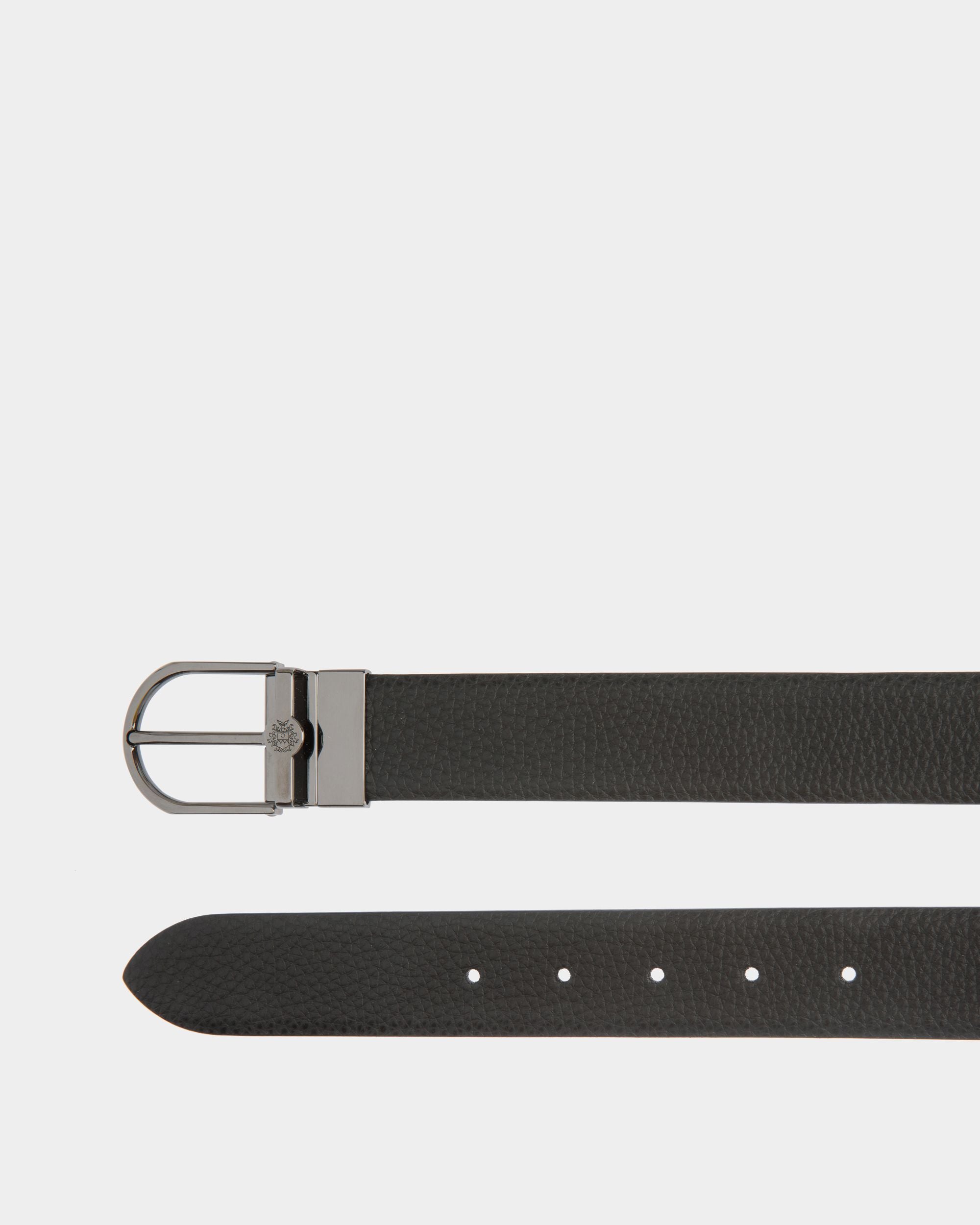 Hanky 35mm Reversible Belt in Black Leather - Men's - Bally - 02