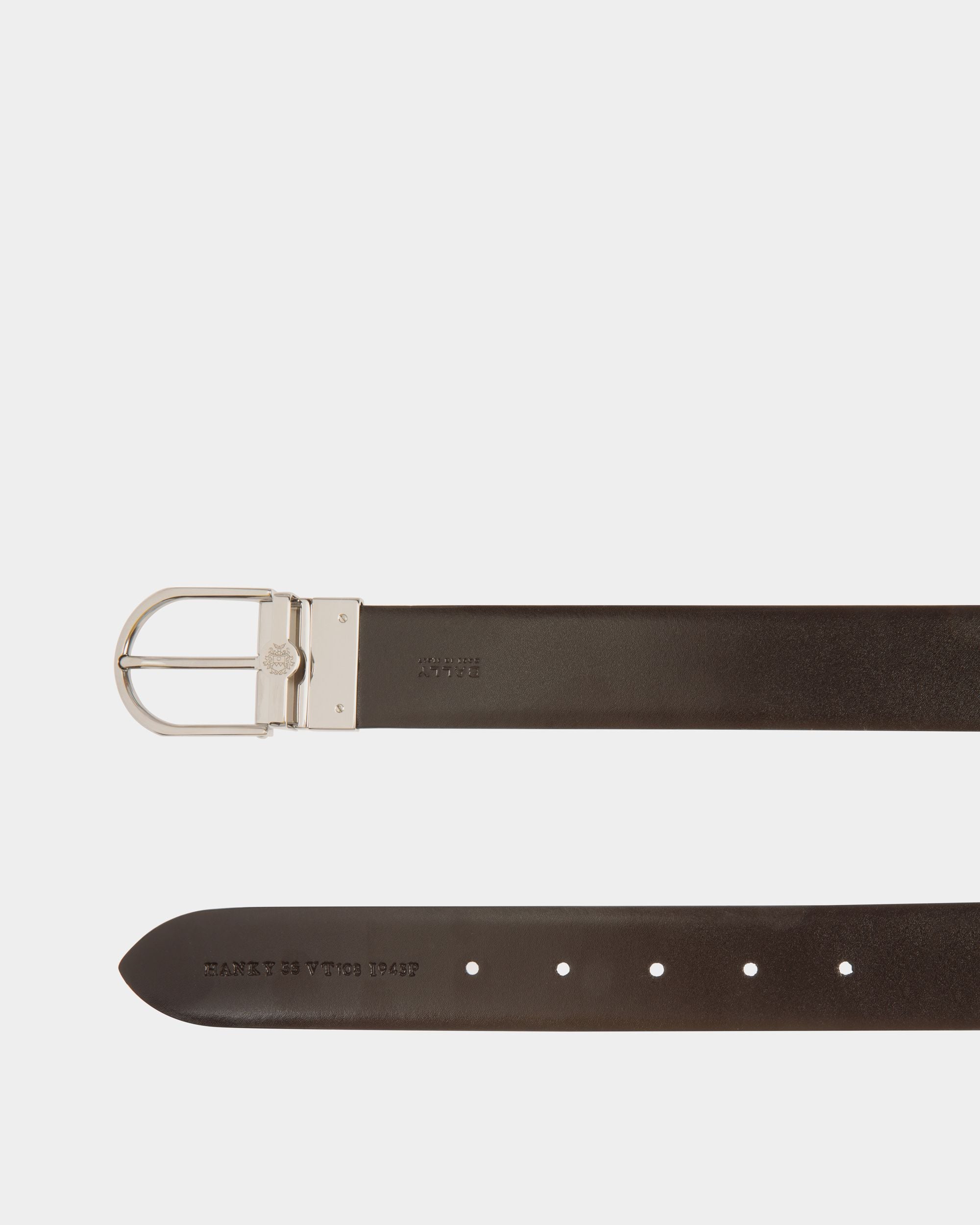 Hanky 35mm Reversible Belt in Black And Brown Leather - Men's - Bally - 02