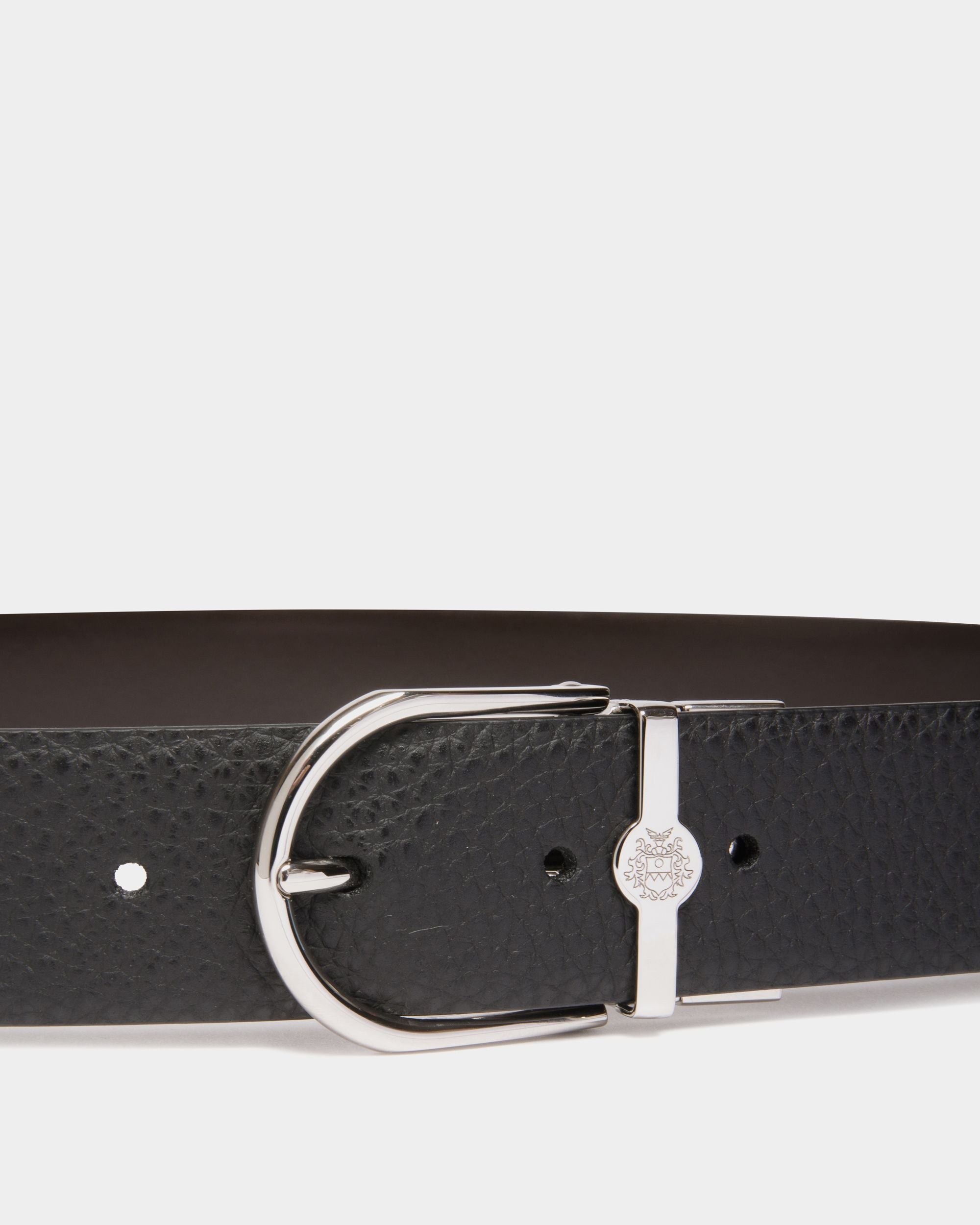Hanky 35mm Reversible Belt in Black And Brown Leather - Men's - Bally - 03