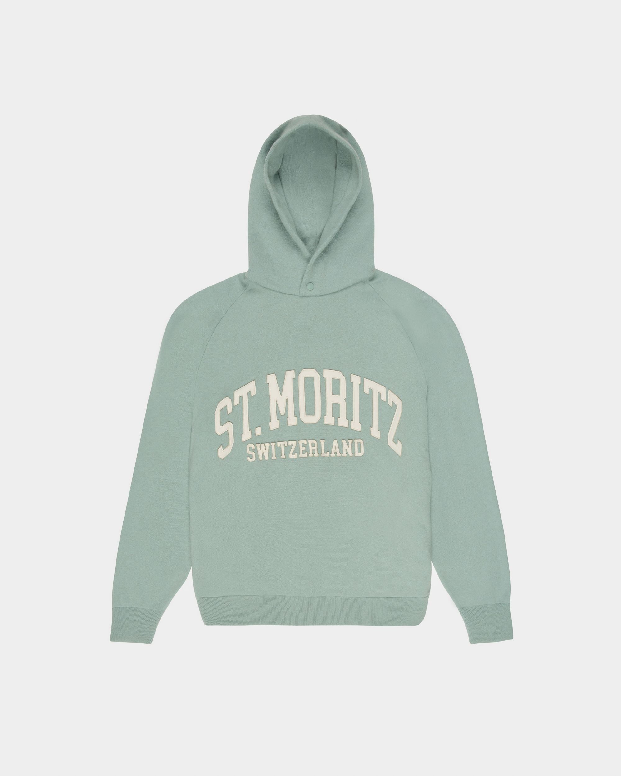 St Moritz Hoodie Cashmere Sweatshirt In Light Blue - Men's - Bally - 01