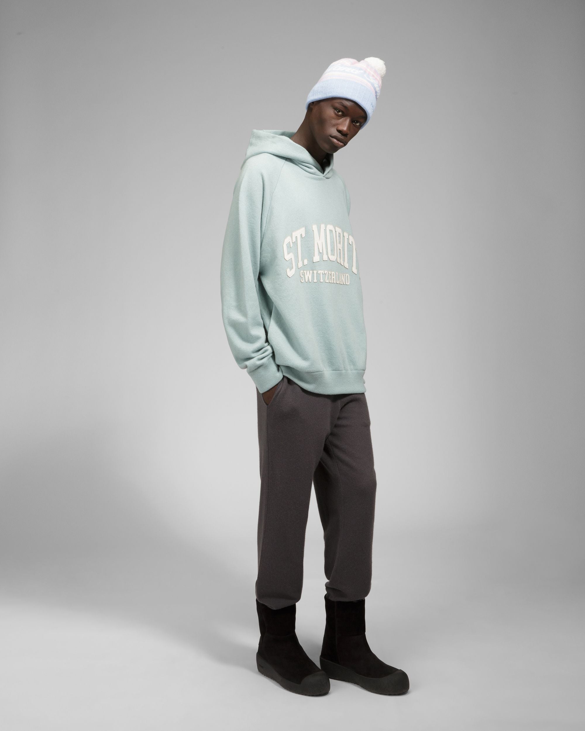 St Moritz Hoodie Cashmere Sweatshirt In Light Blue - Men's - Bally - 02