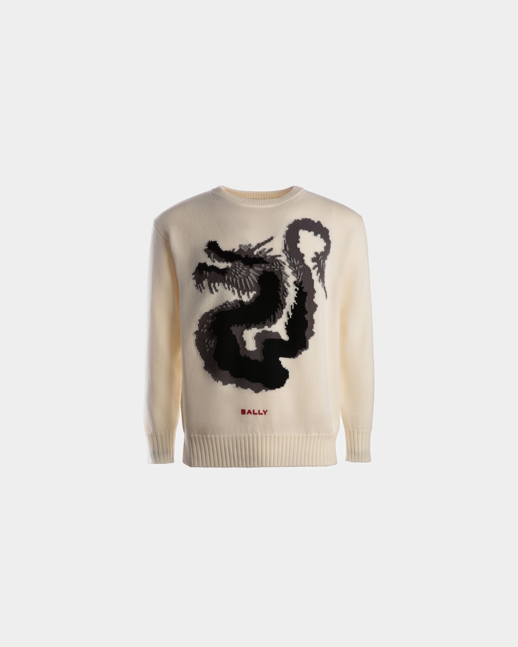 Sweater in White Wool - Men's - Bally - 01
