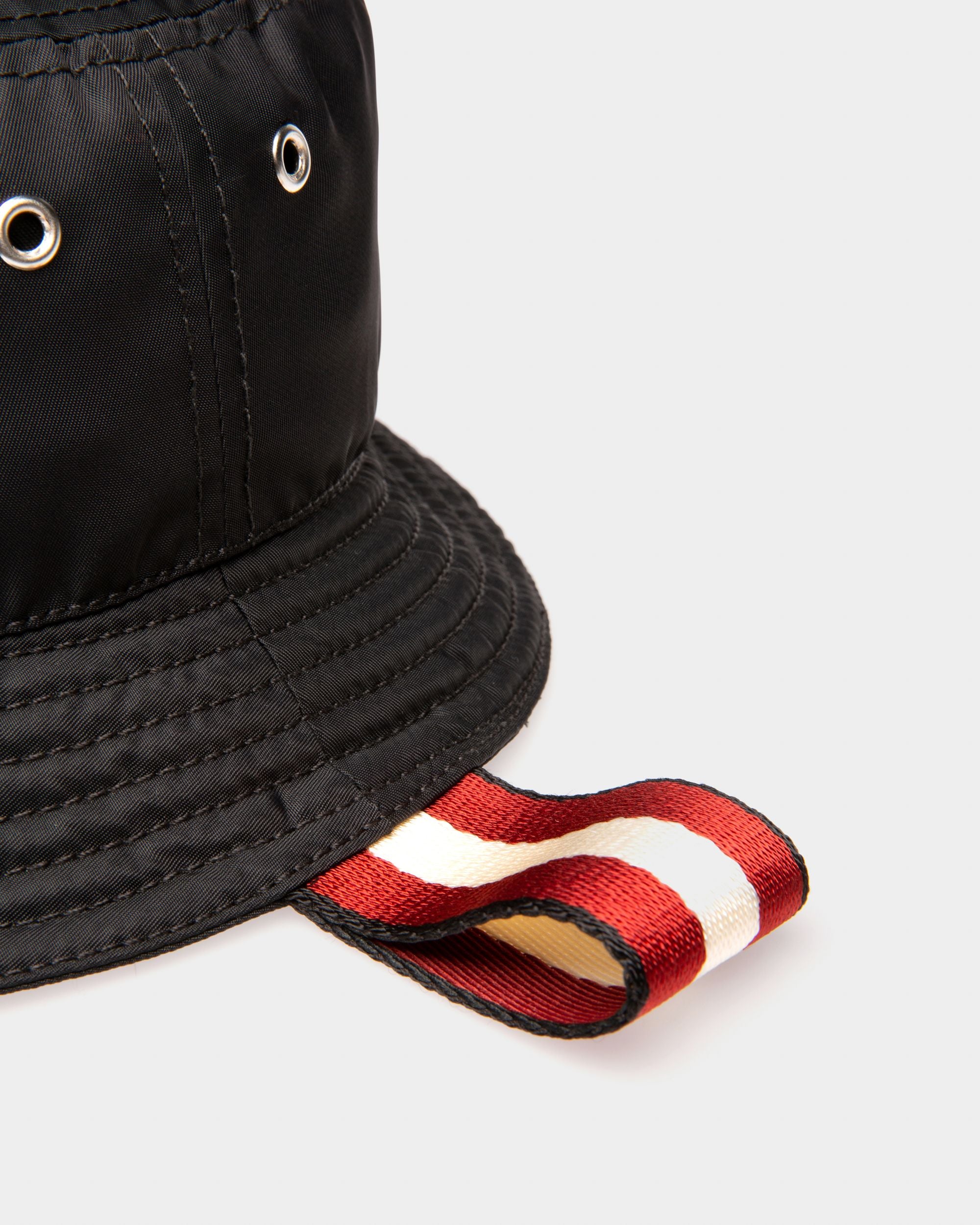 Recycled Nylon Hat In Black - Men's - Bally - 03