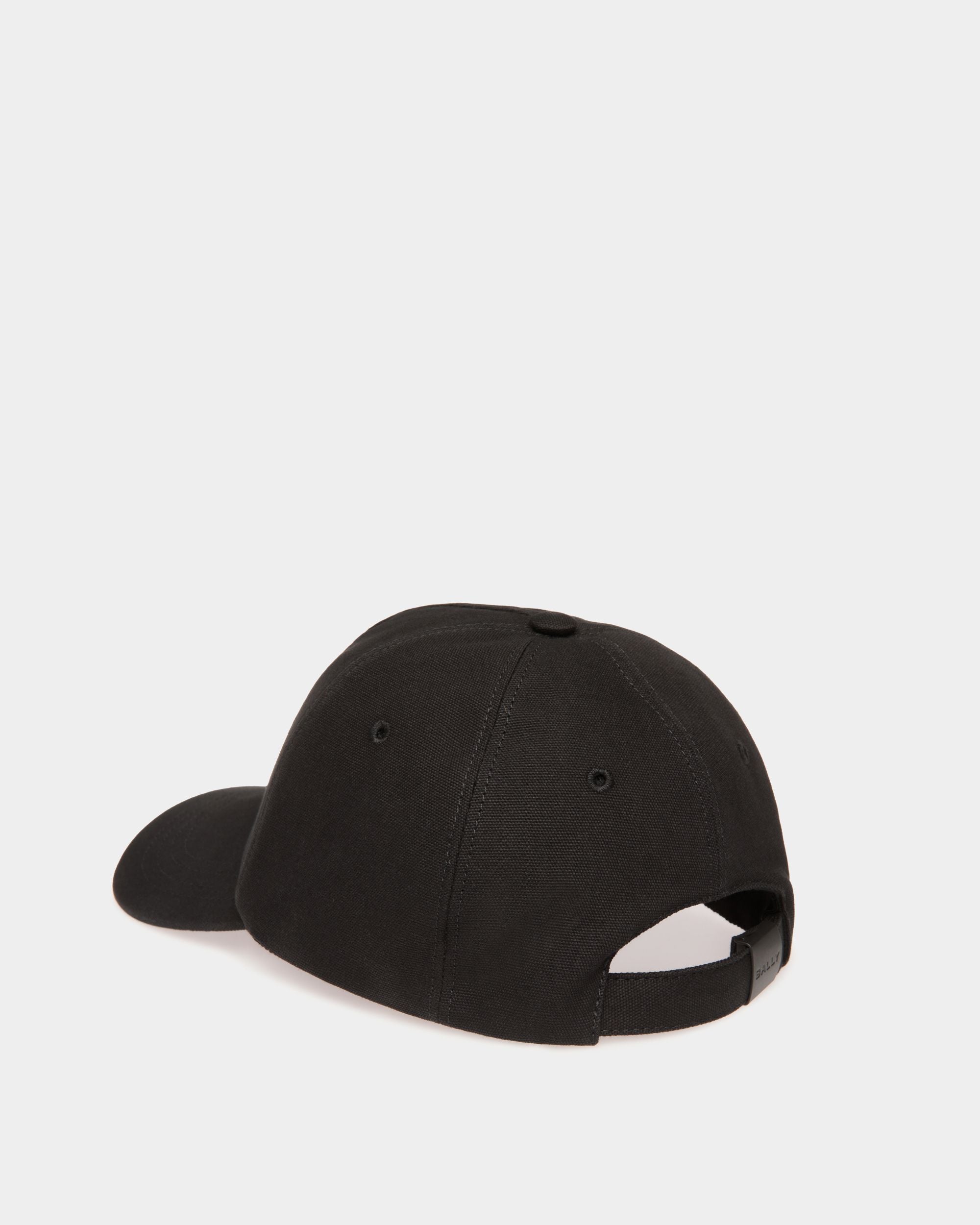 Baseball Hat in Black Cotton with Emblem Embroidery - Men's - Bally - 02