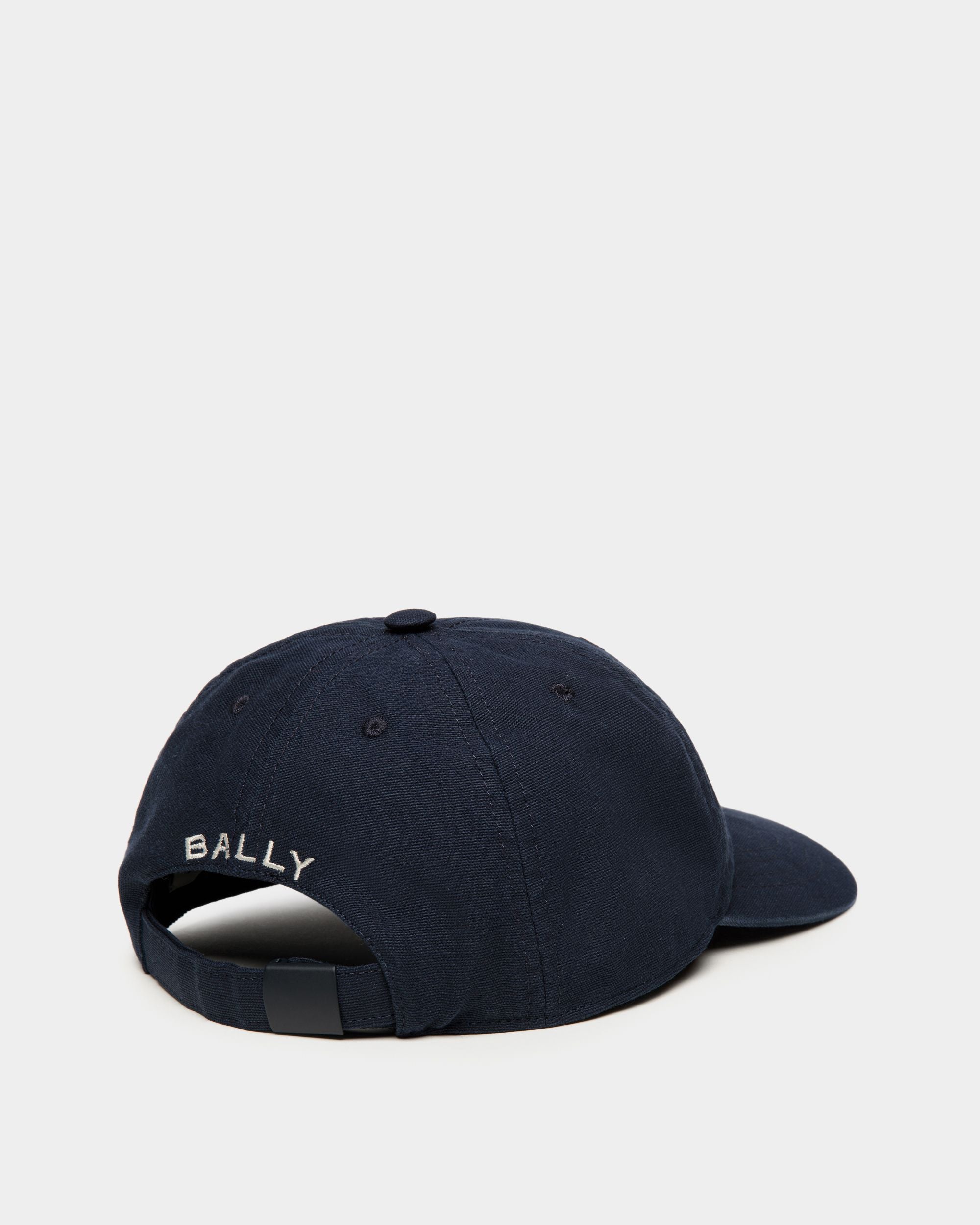 Baseball Hat With a Bally Crest Logo In Navy Blue Cotton - Men's - Bally - 02
