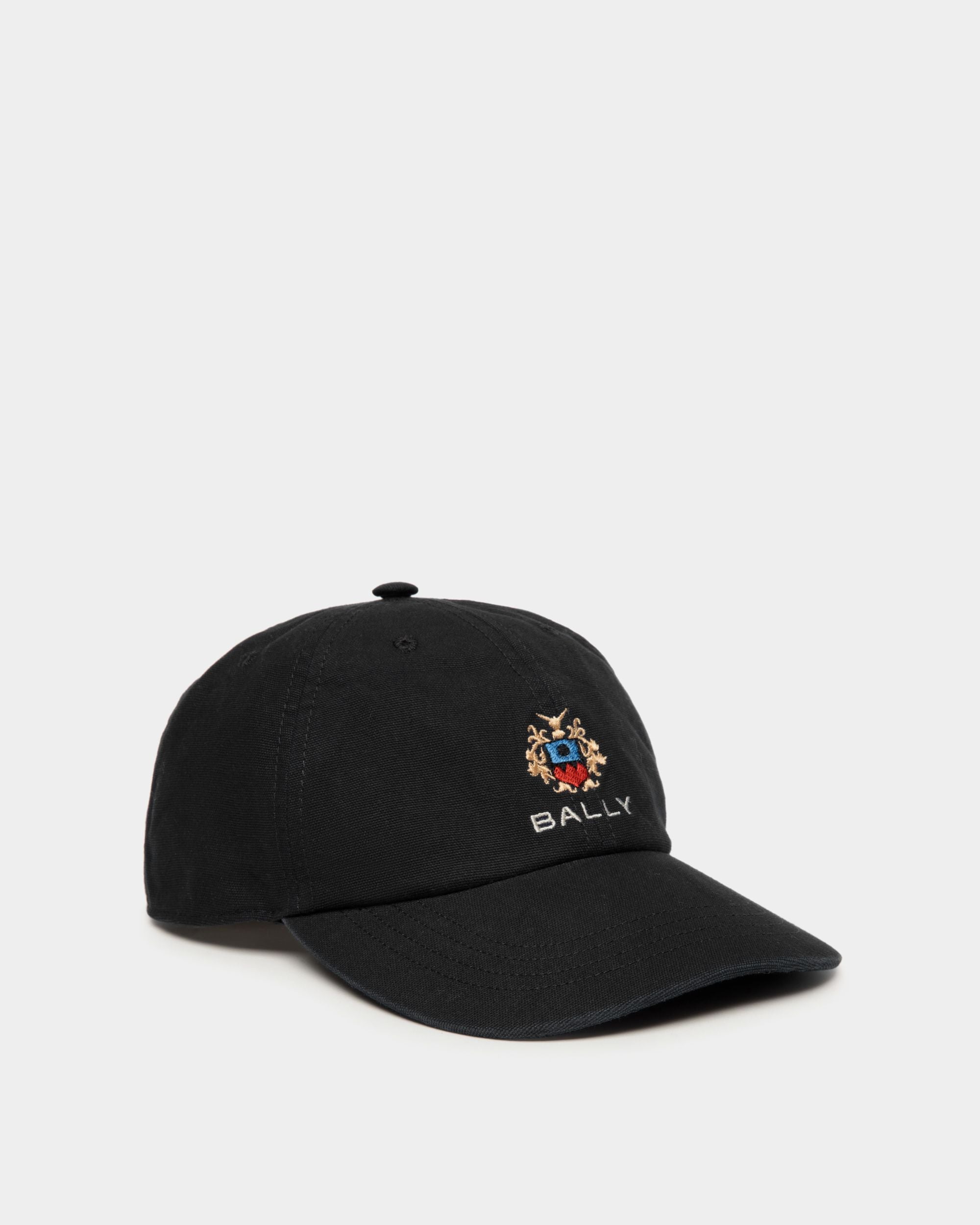 Baseball Hat With a Bally Crest Logo in Black Cotton - Men's - Bally - 01