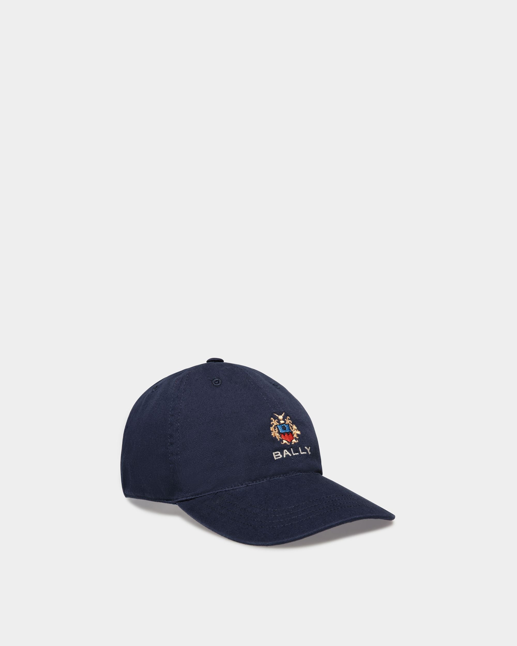 Baseball Hat in Navy Blue Cotton - Men's - Bally - 01