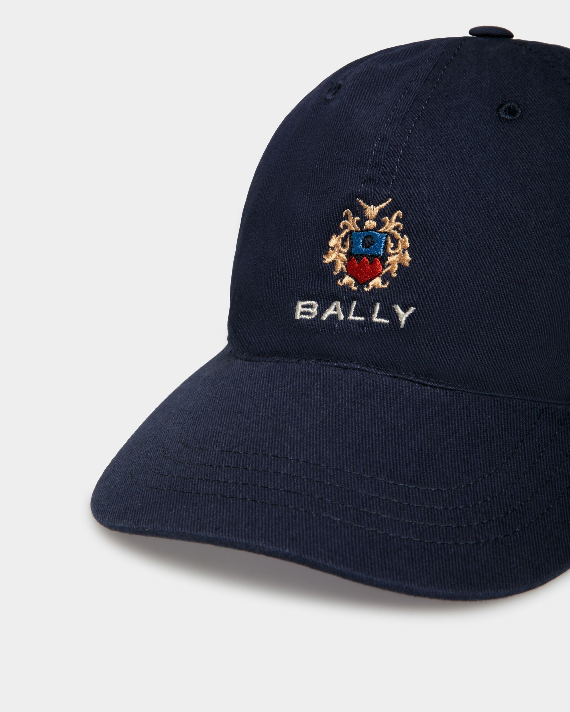 Baseball Hat in Navy Blue Cotton - Men's - Bally - 04