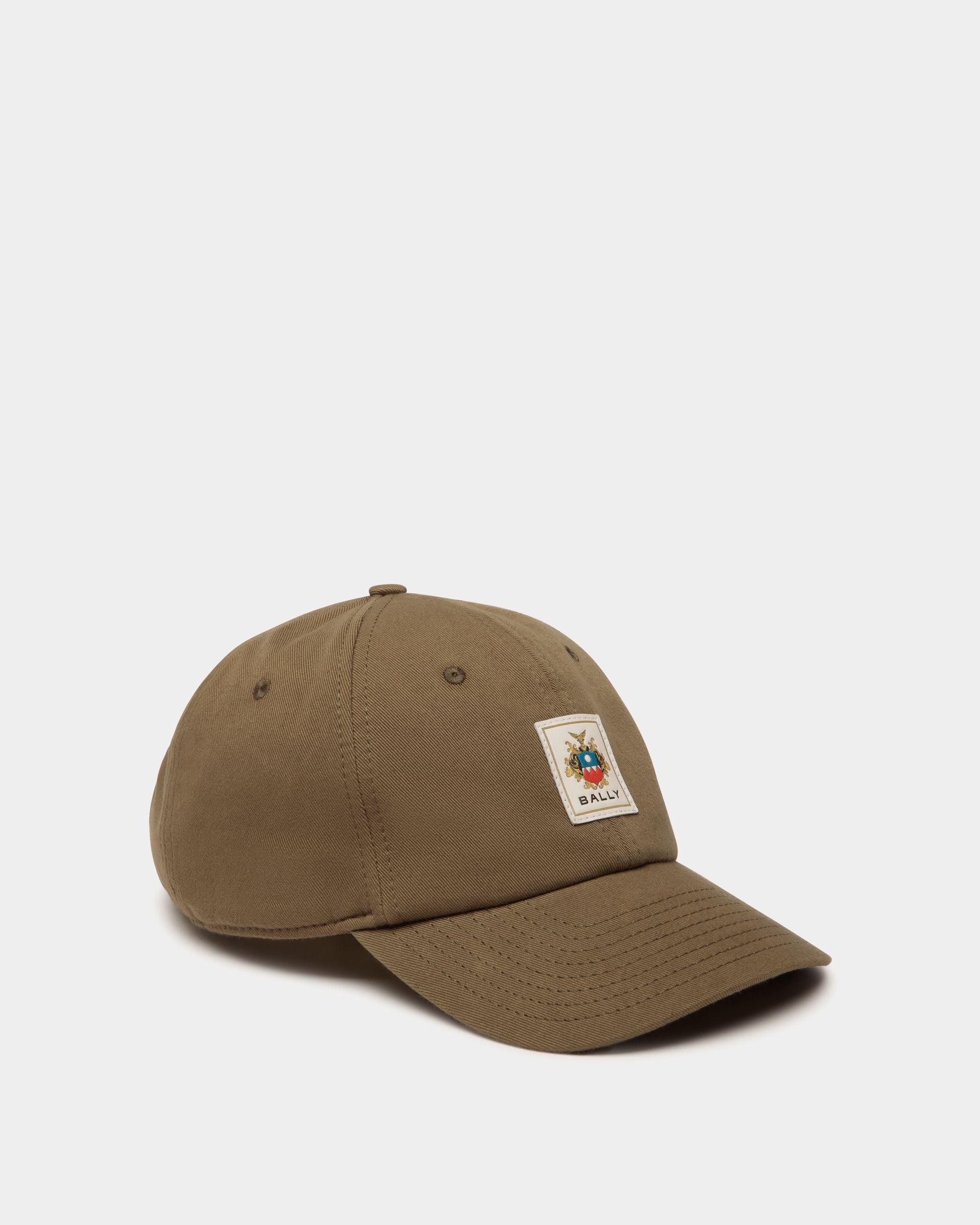 Baseball Hat With Bally Crest Label In Brown Cotton - Men's - Bally - 01
