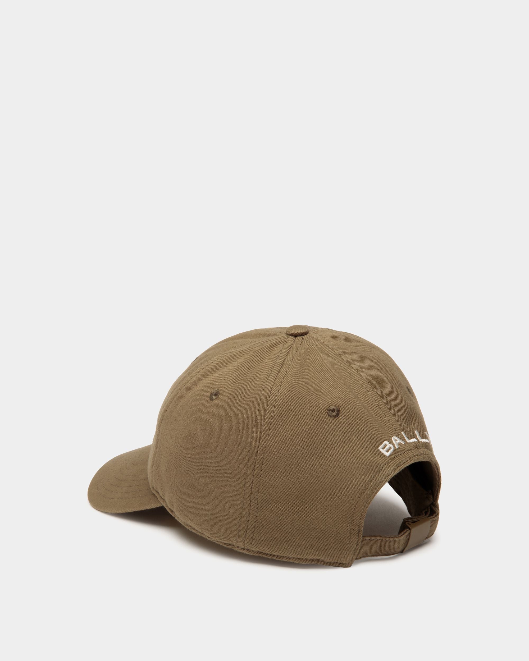 Baseball Hat With Bally Crest Label In Brown Cotton - Men's - Bally - 03