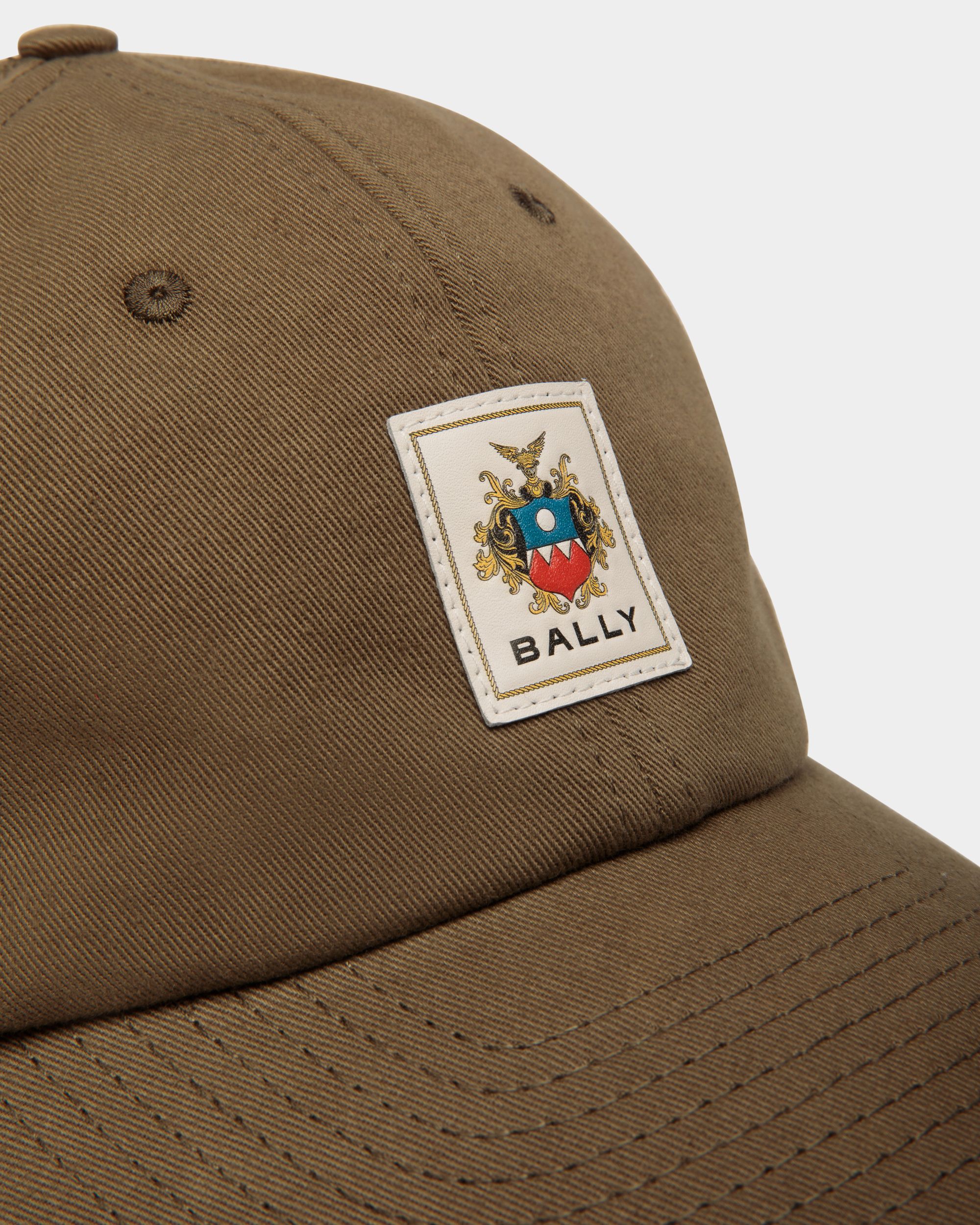Baseball Hat With Bally Crest Label In Brown Cotton - Men's - Bally - 04