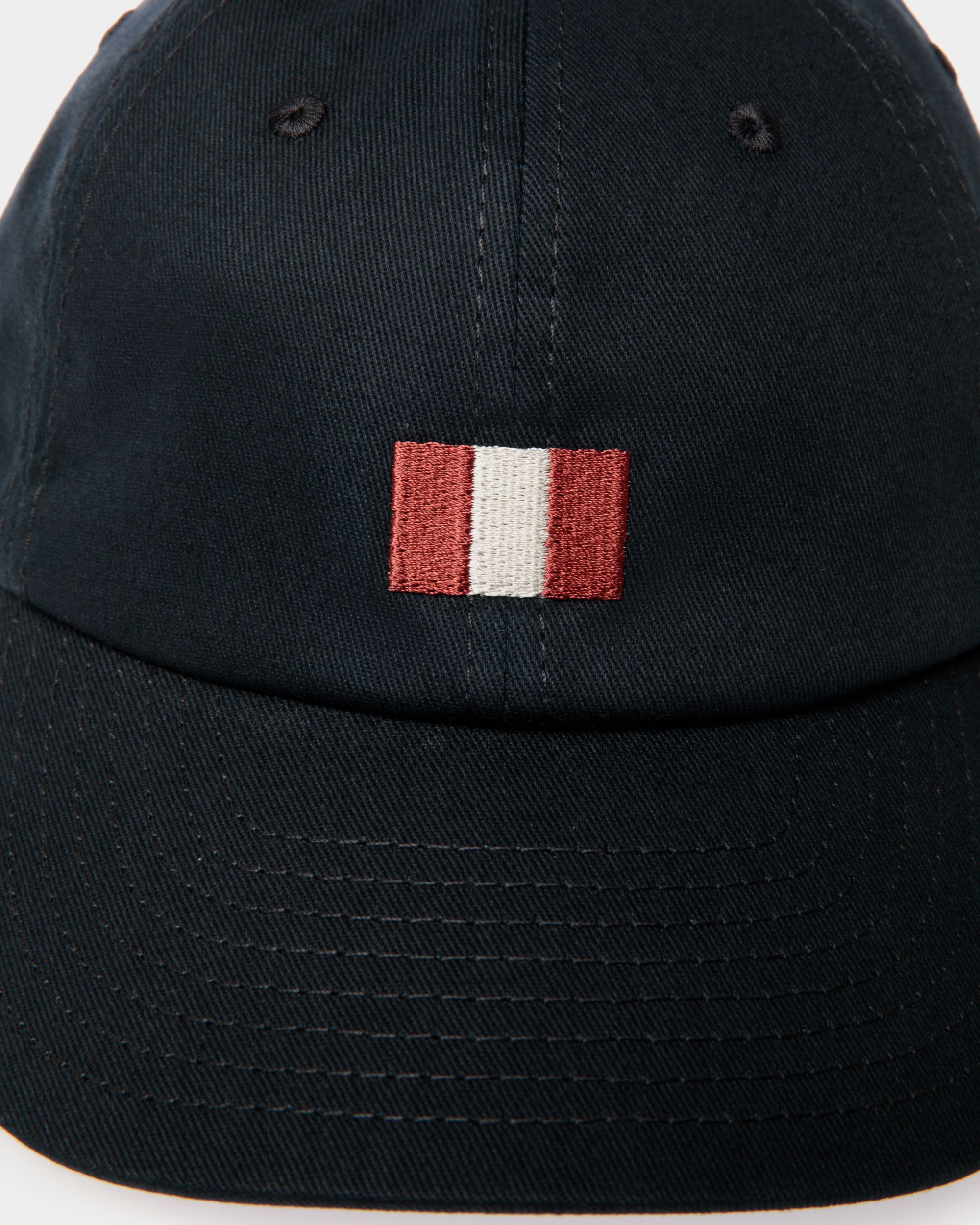 Baseball Hat With a Bally Flag in Navy Blue Cotton - Men's - Bally - 04