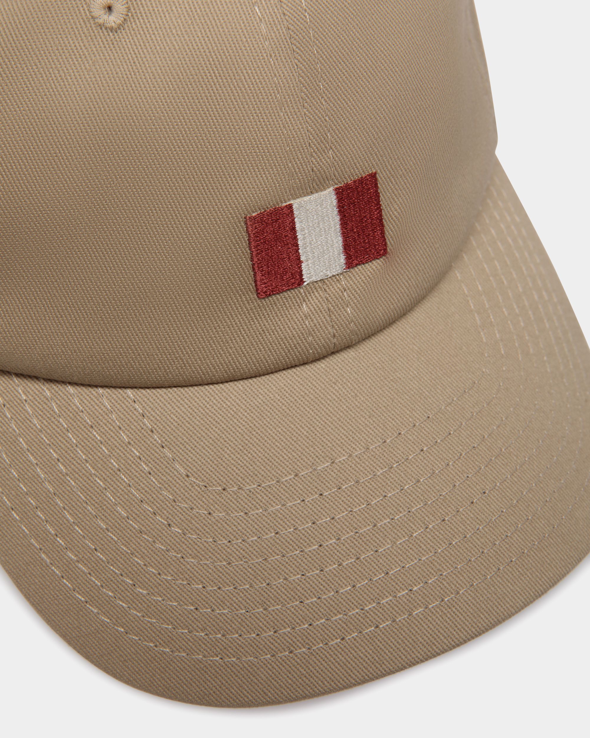 Baseball Hat With a Bally Flag in Beige Cotton - Men's - Bally - 03