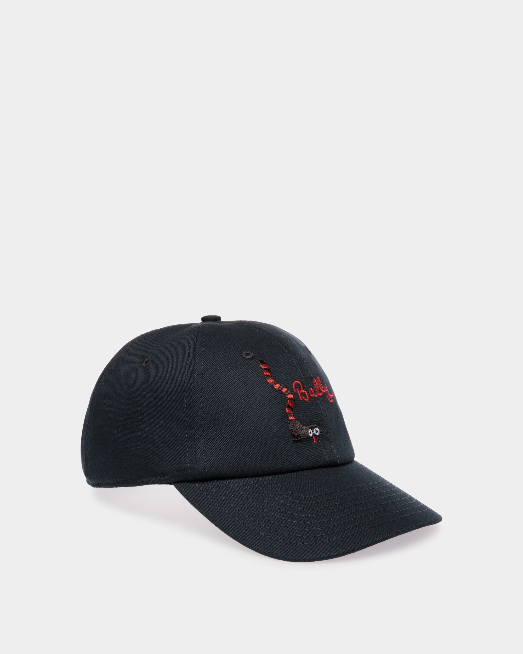 Baseball Hat in Navy Blue Cotton - Men's - Bally - 01