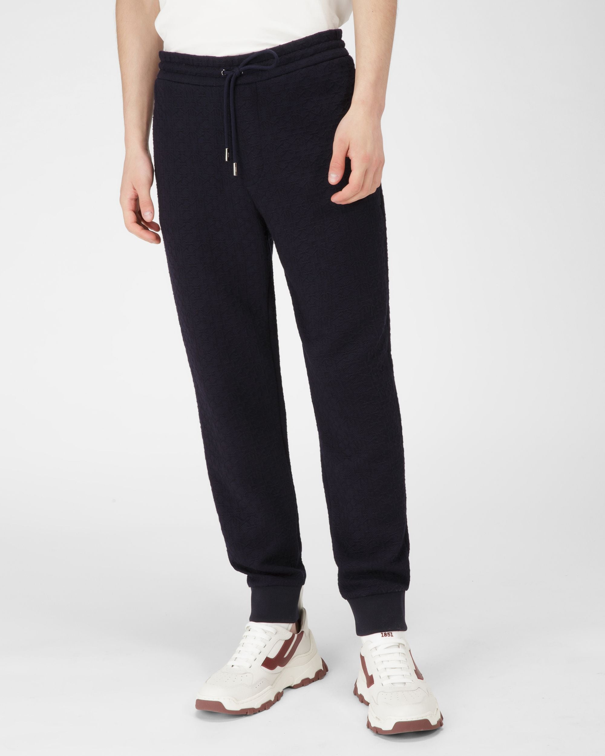 Mixed Jersey Sweatpants In Black - Men's - Bally - 01