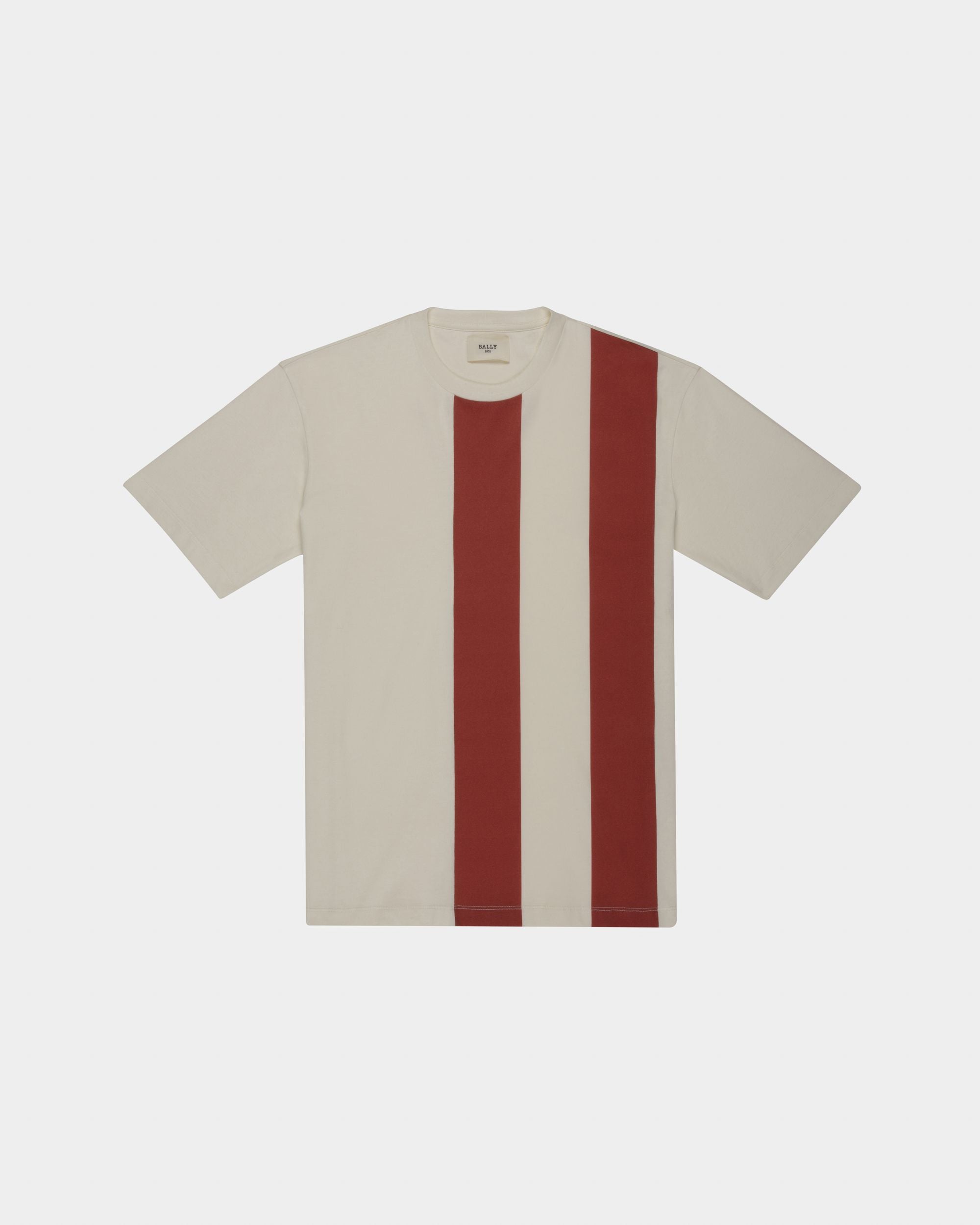 Organic Cotton T-Shirt In Bone - Men's - Bally - 01