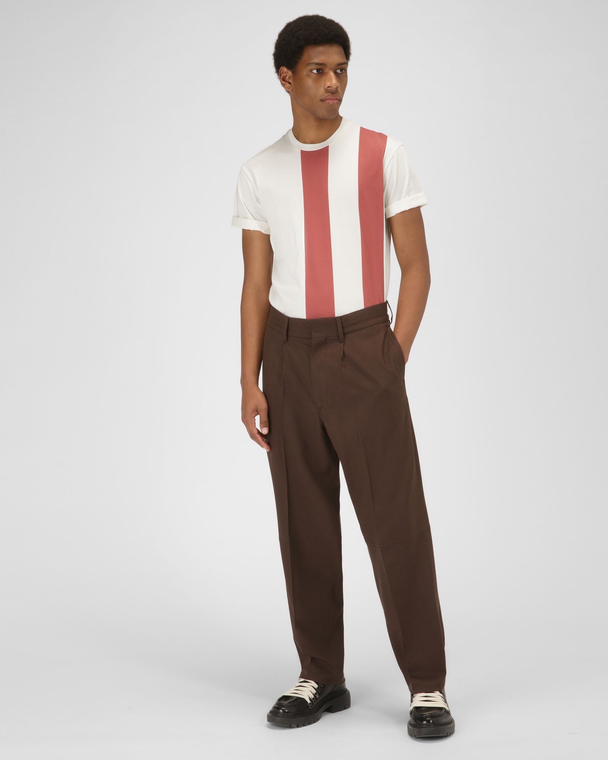 Organic Cotton T-Shirt In Bone - Men's - Bally - 02