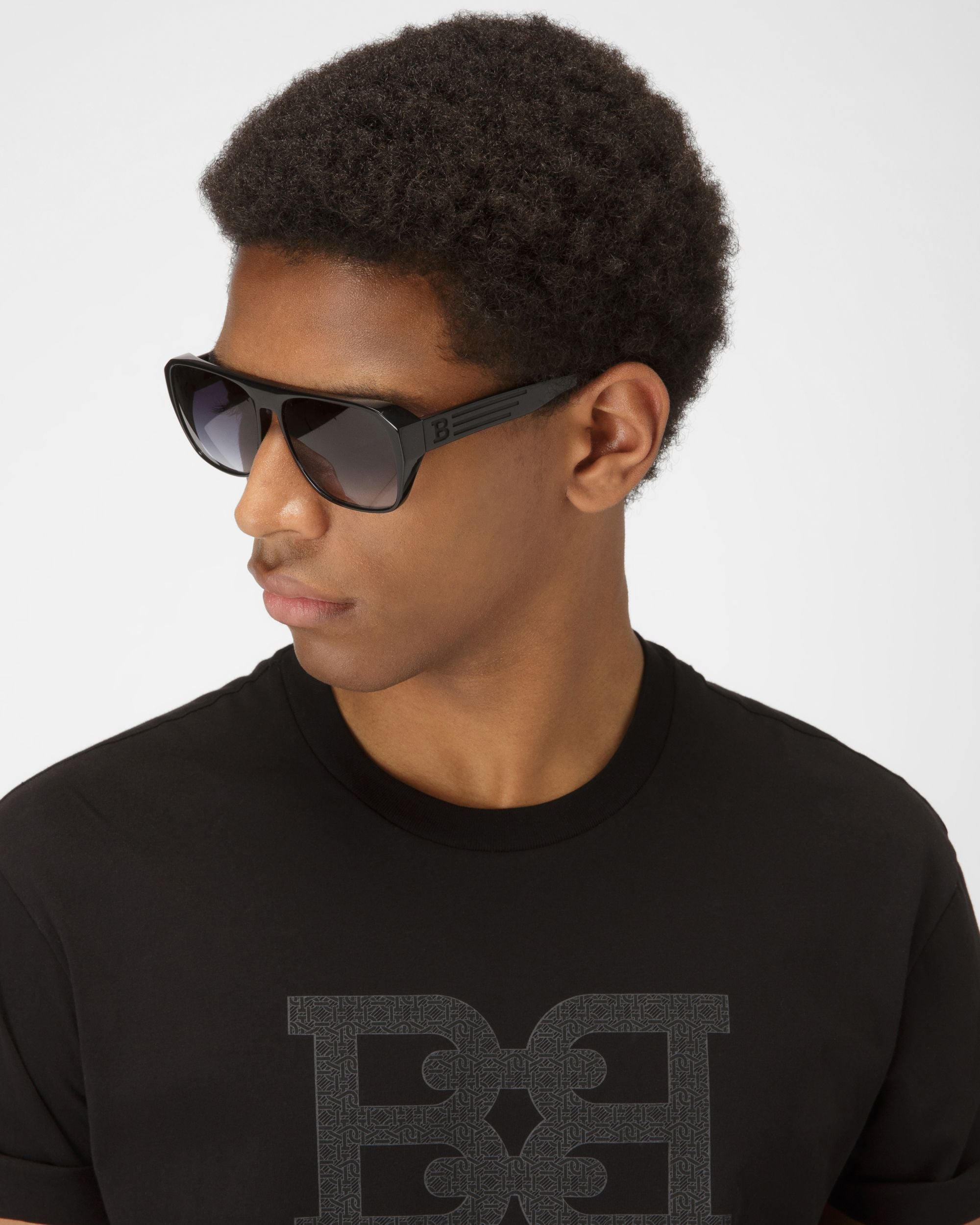 Organic Cotton T-Shirt In Black - Men's - Bally - 02
