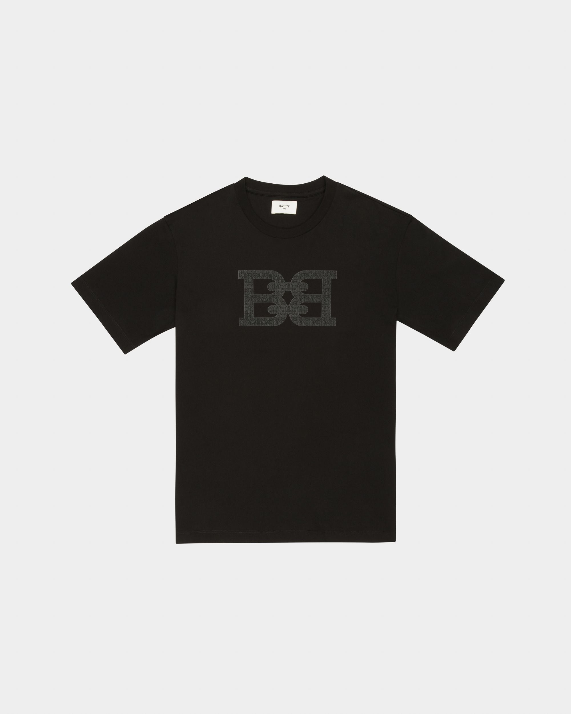 Organic Cotton T-Shirt In Black - Men's - Bally - 04