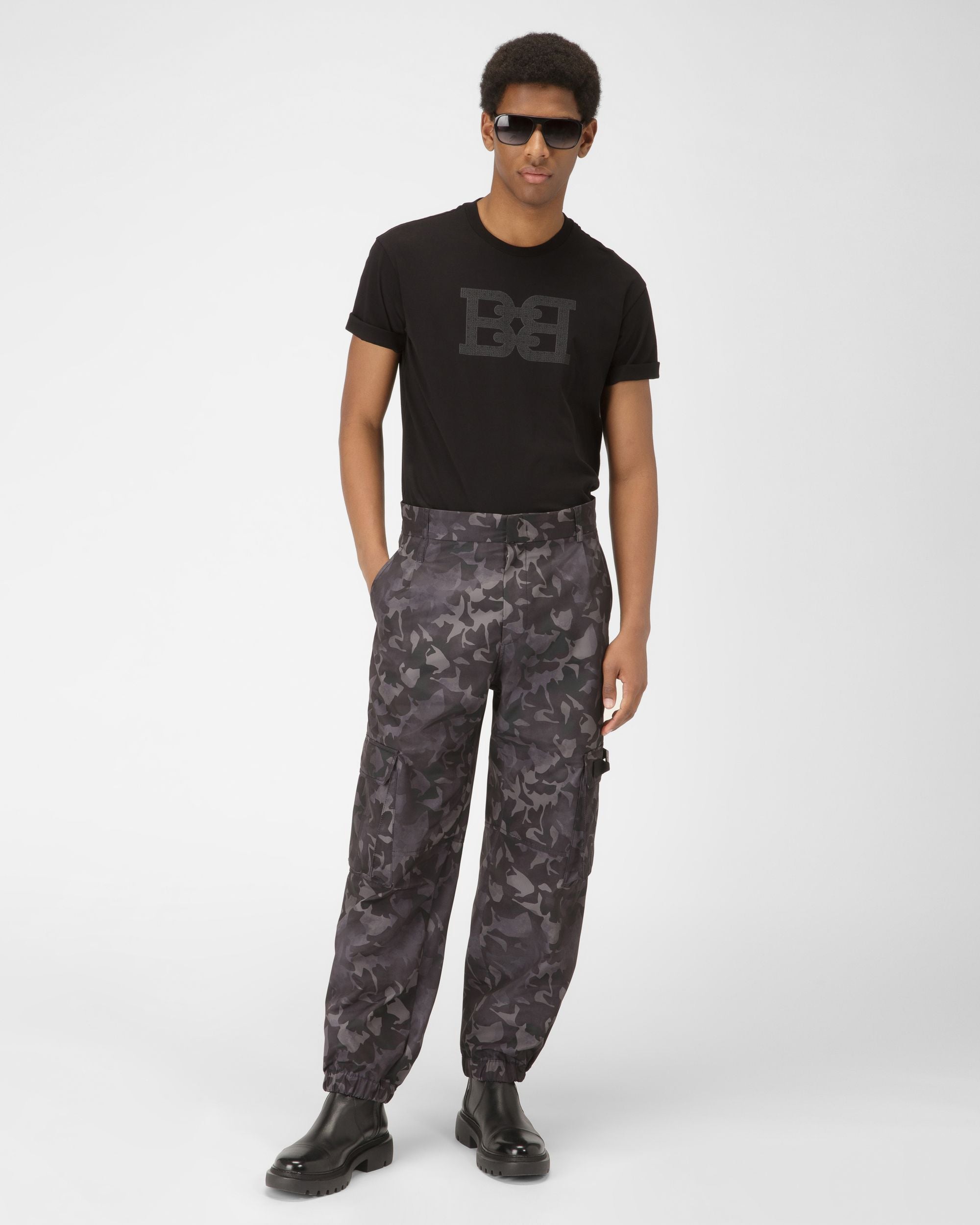 Organic Cotton T-Shirt In Black - Men's - Bally - 05