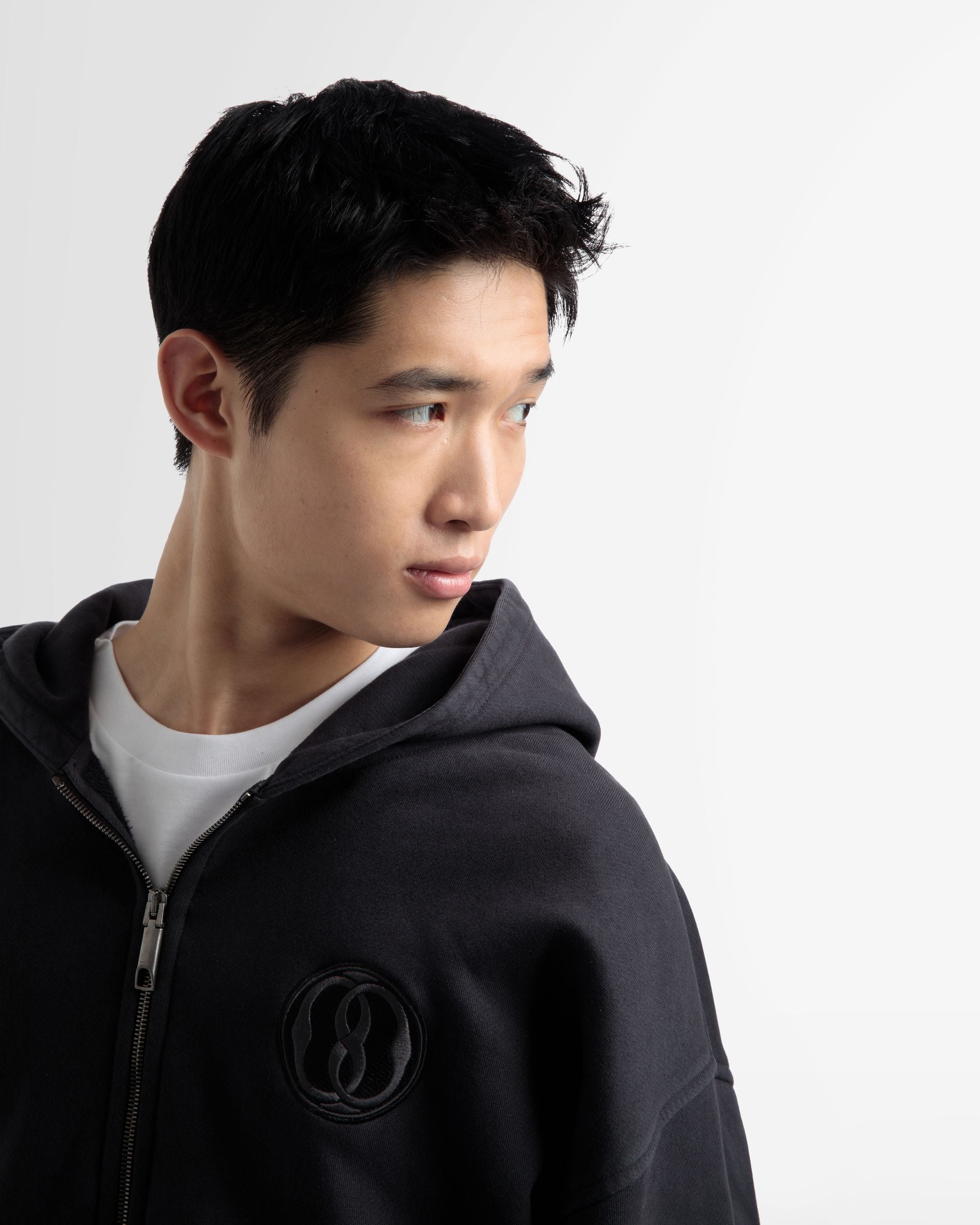Cotton Zipped Hooded Sweater In Black - Men's - Bally - 04