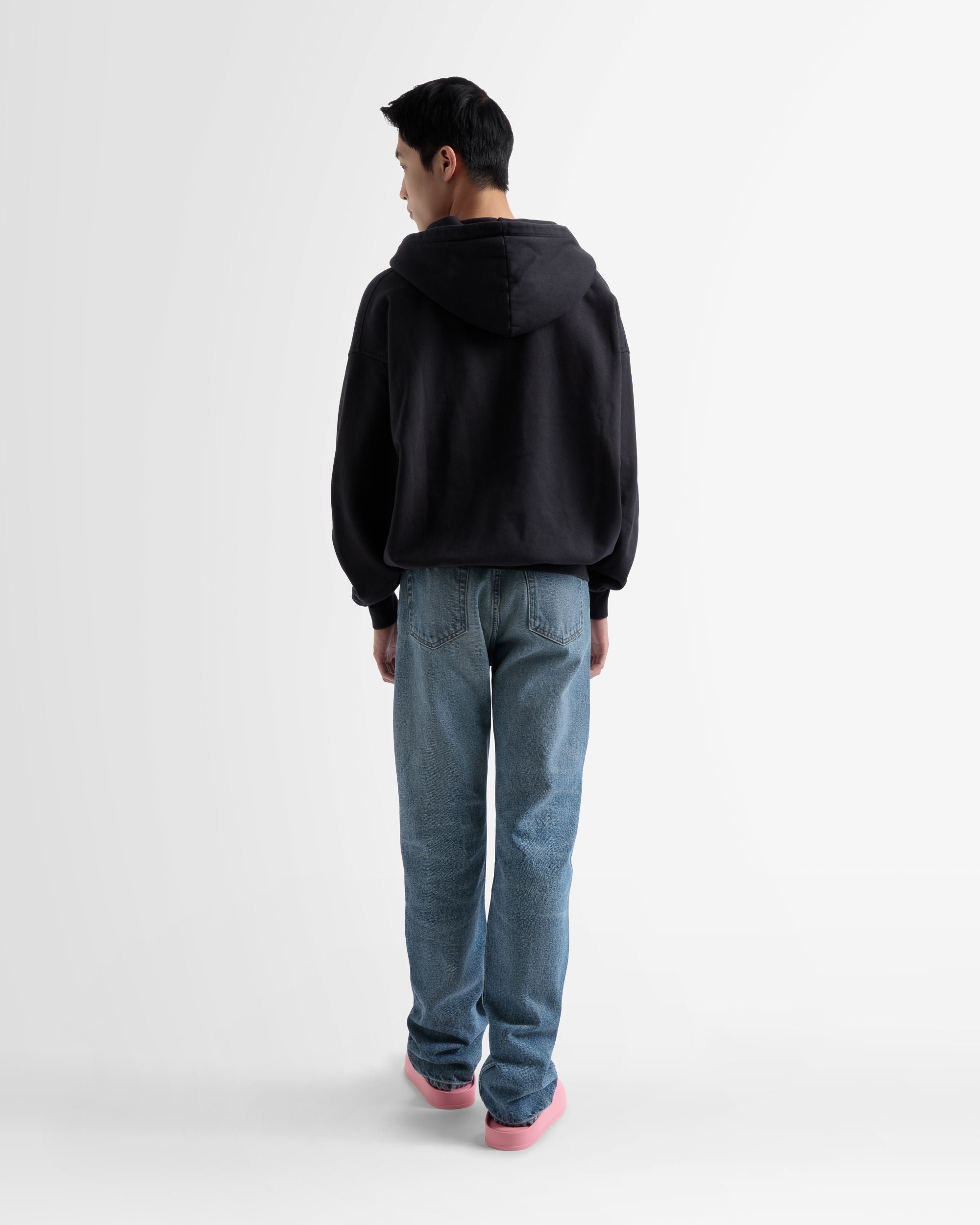 Cotton Zipped Hooded Sweater In Black - Men's - Bally - 06