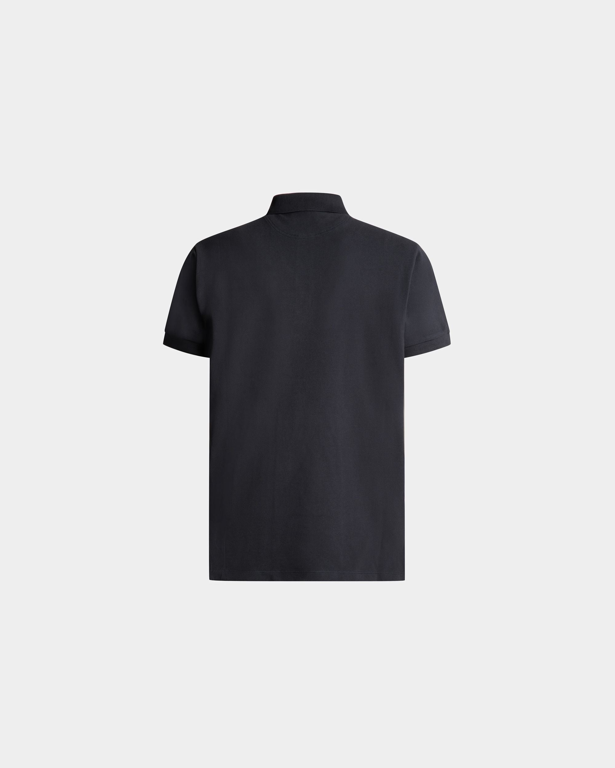 Short Sleeve Polo In Midnight Cotton - Men's - Bally - 03