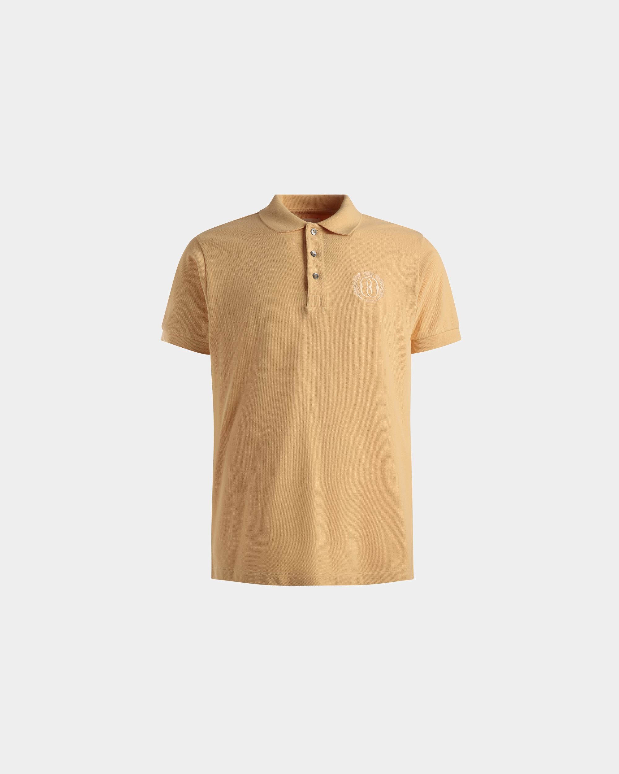 Emblem Polo In Cream Cotton - Men's - Bally - 01