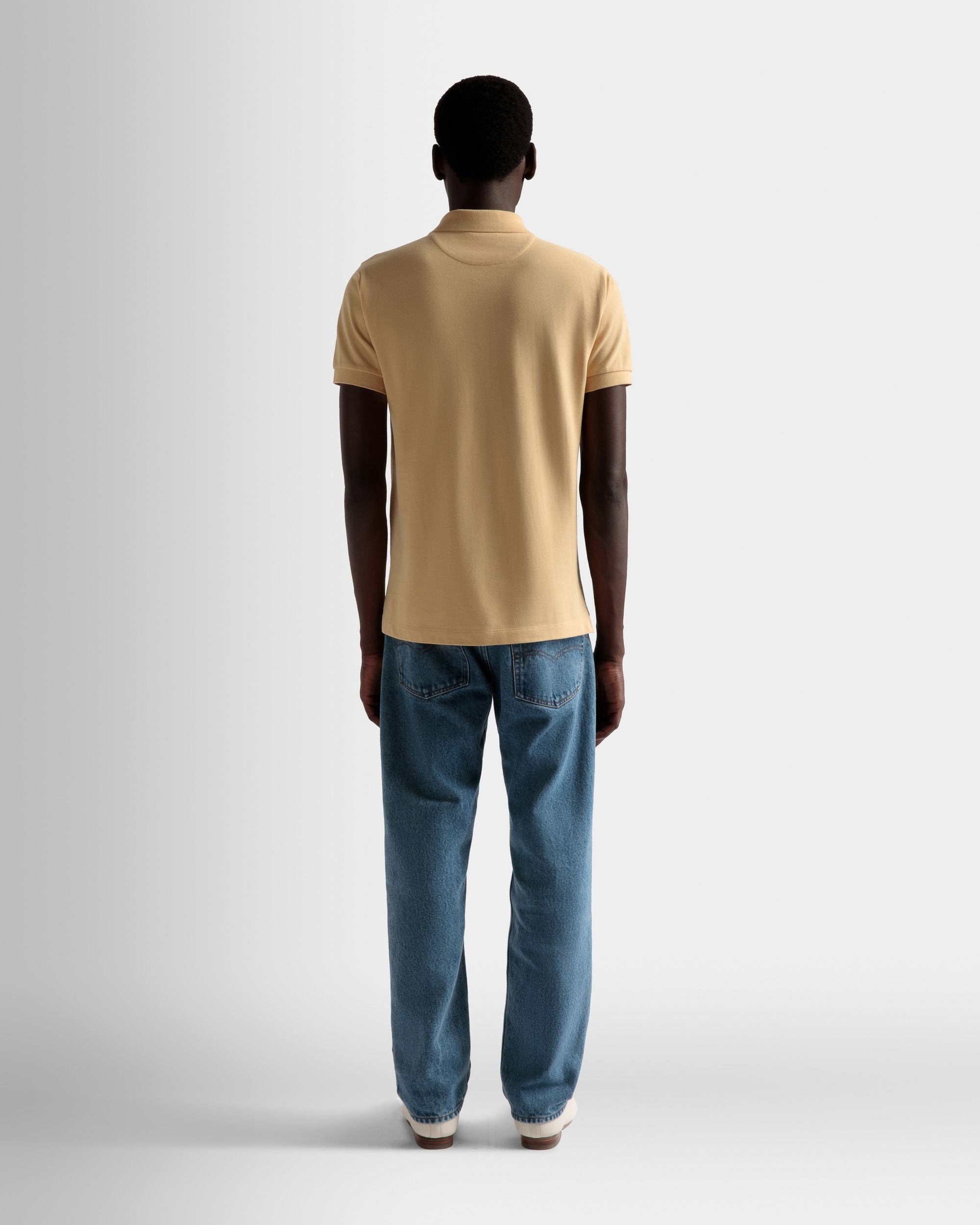 Emblem Polo In Cream Cotton - Men's - Bally - 06