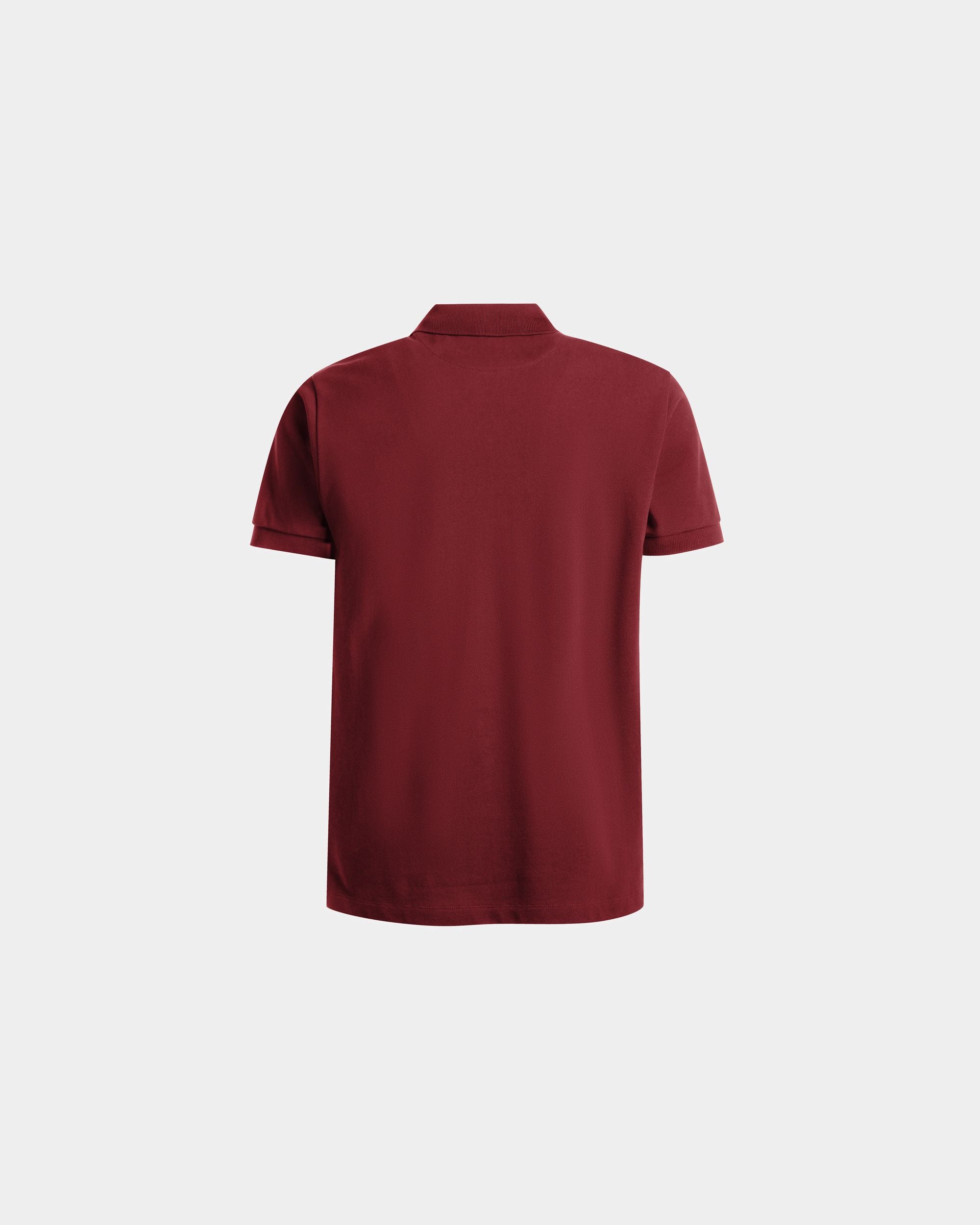 Emblem Polo In Burgundy Cotton - Men's - Bally - 07