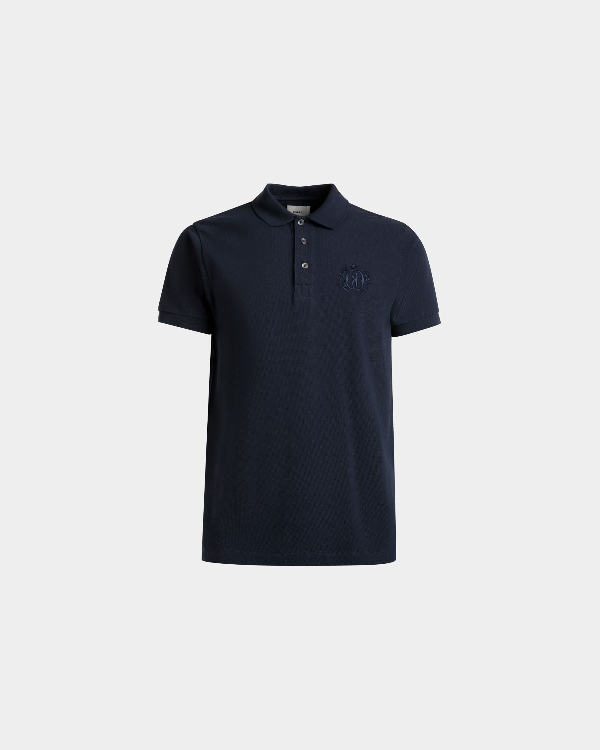 Polo Shirt in Navy Blue cotton - Men's - Bally - 01