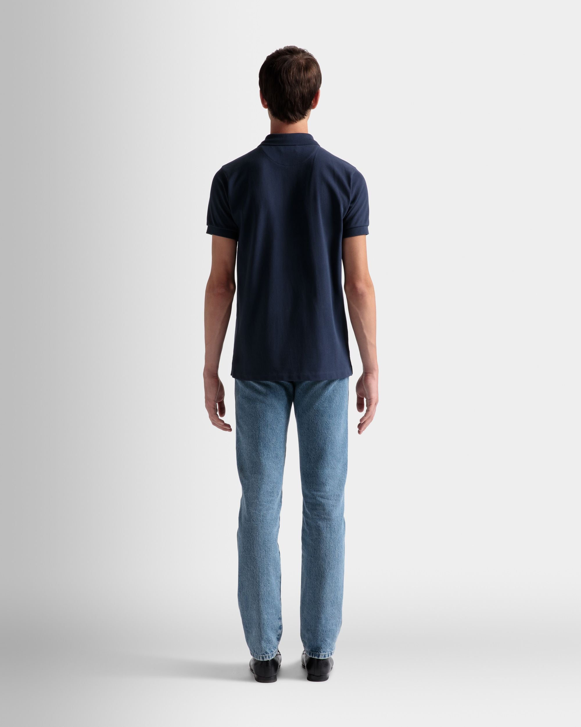 Polo Shirt in Navy Blue cotton - Men's - Bally - 06