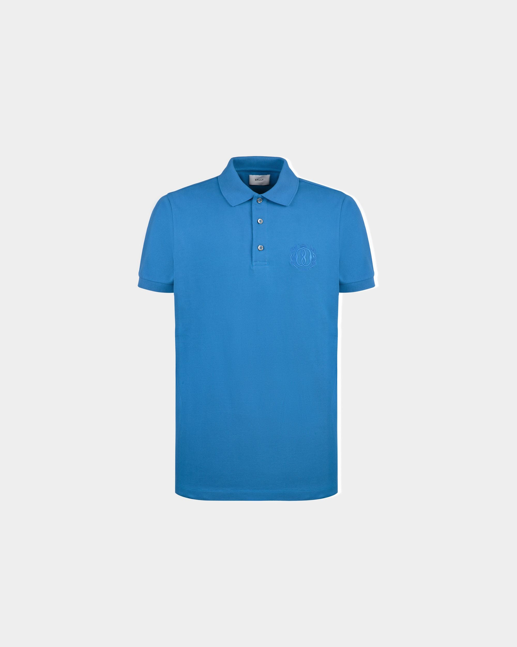 Polo Shirt In Blue Cotton - Men's - Bally - 01