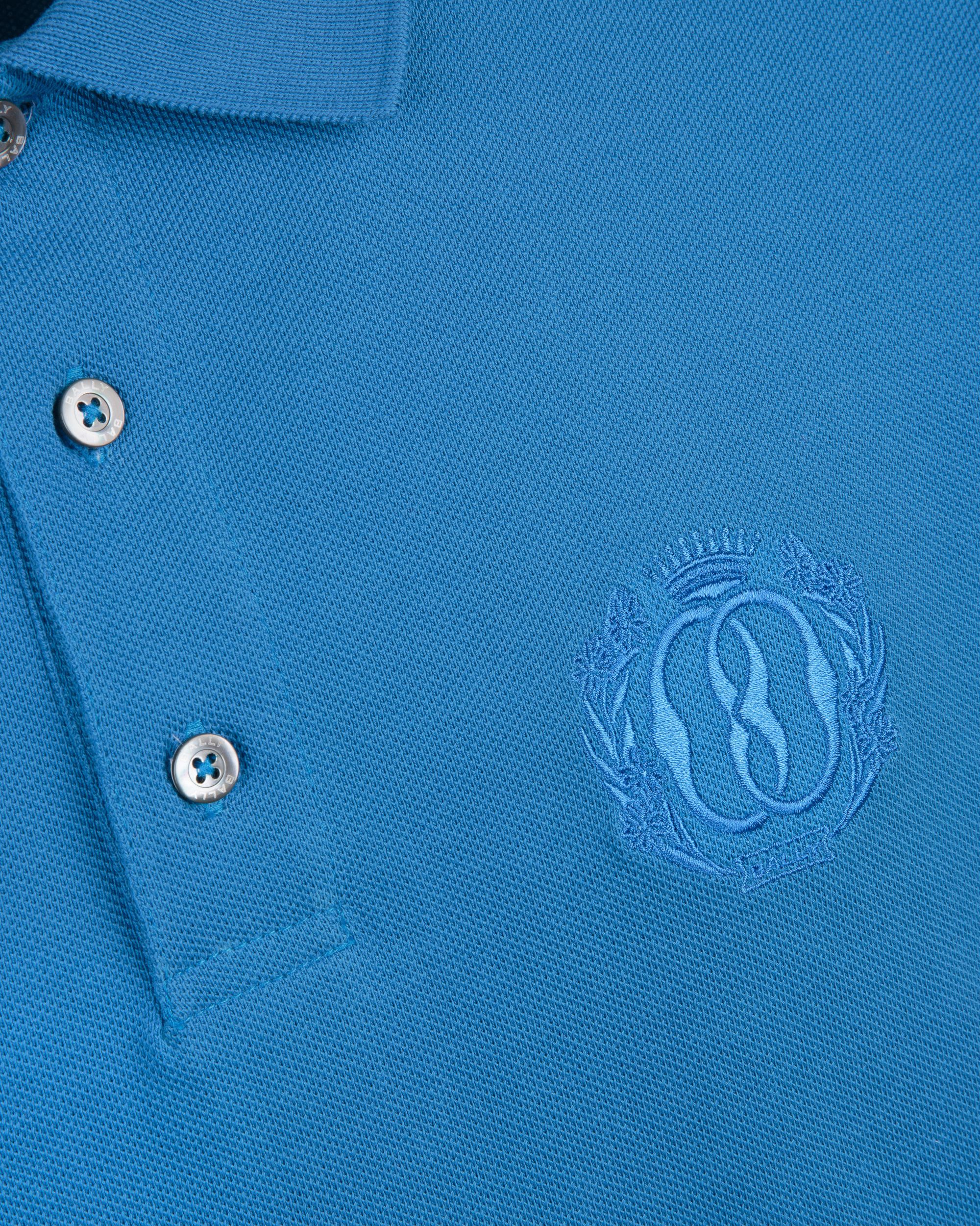 Polo Shirt In Blue Cotton - Men's - Bally - 02